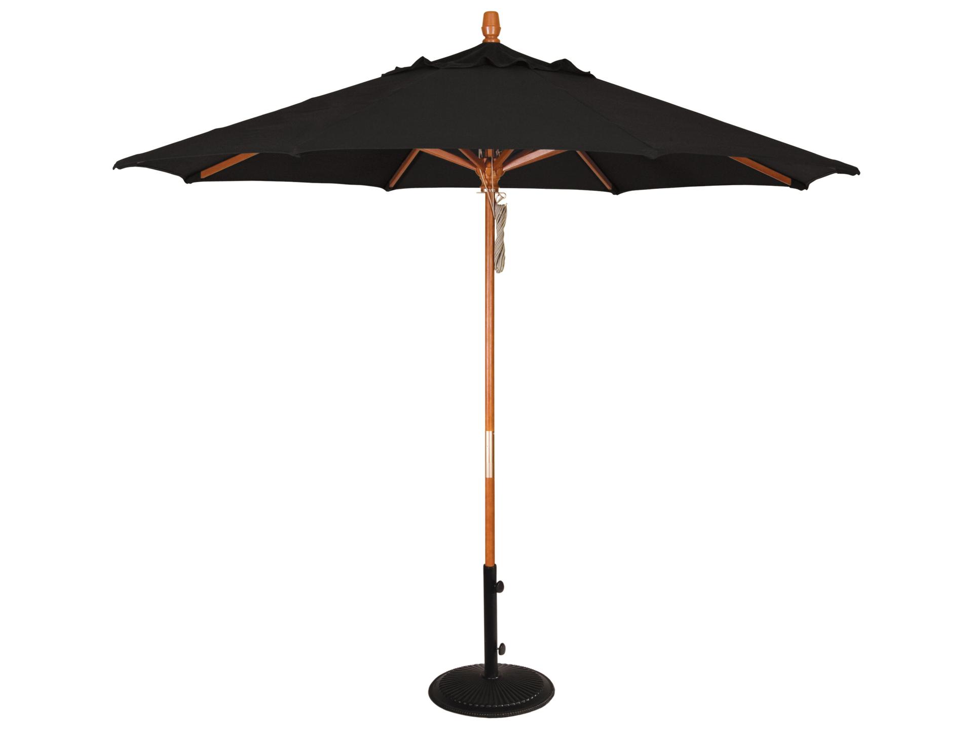 Treasure Garden Special Order Sunbrella Market Wood 9 Foot Octagon Pully Lift Outdoor Patio Umbrella