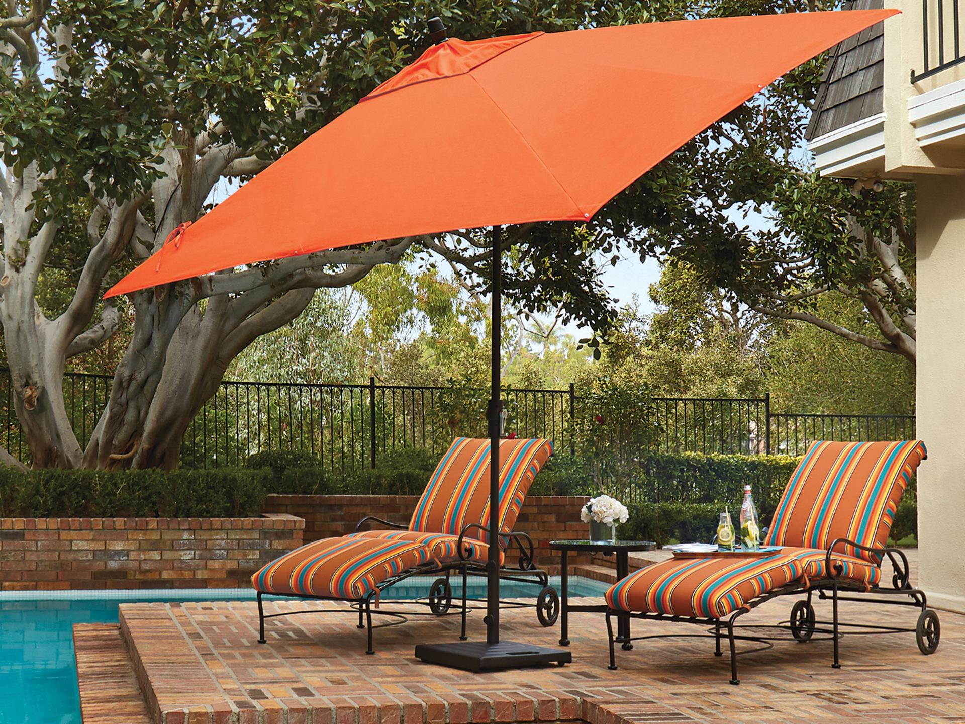 8x10 Foot Rectangular Auto Tilt Aluminum Market Umbrella