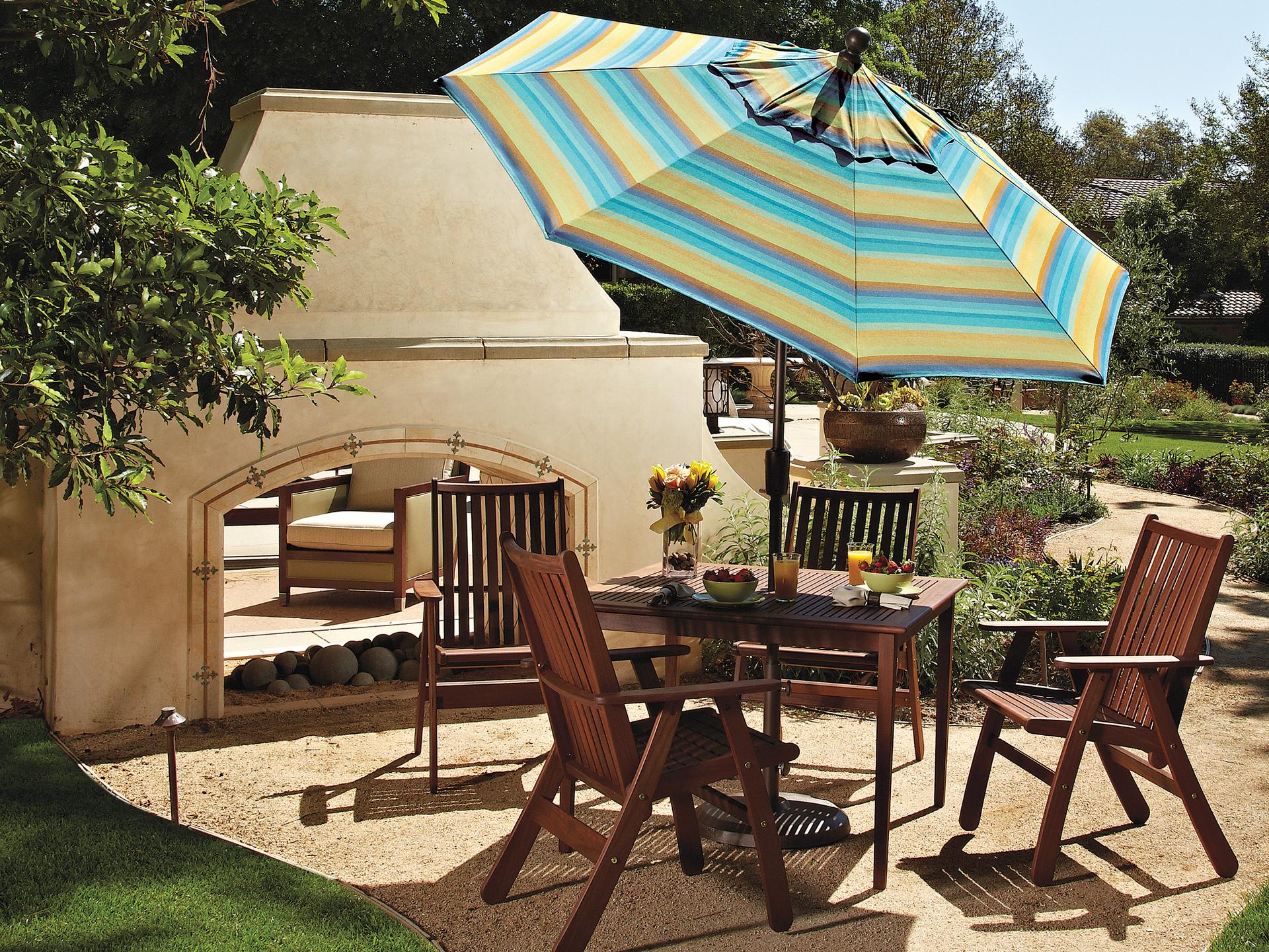 7.5 Foot Octagon Outdoor Market Umbrella Crank Lift Push Button Tilt