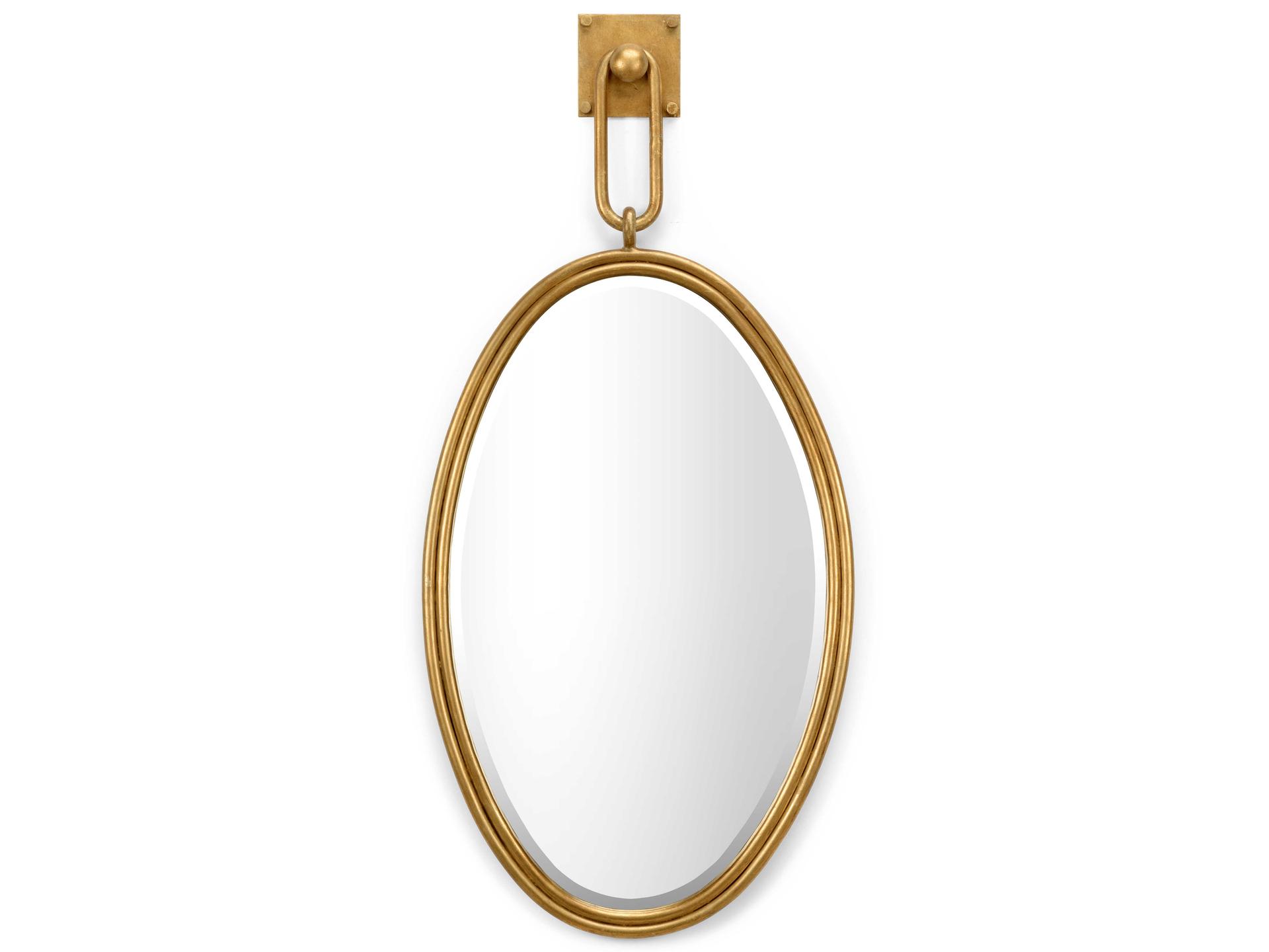 Tobago Oval Wall Mirror in Gold Finish