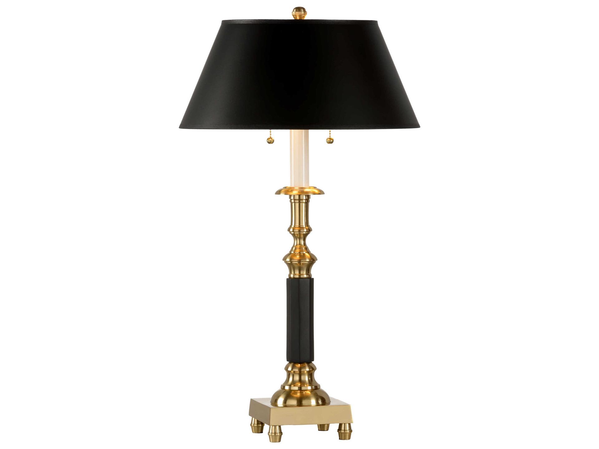 Felix 2-Light Table Lamp in Gold Black with Paper Shade