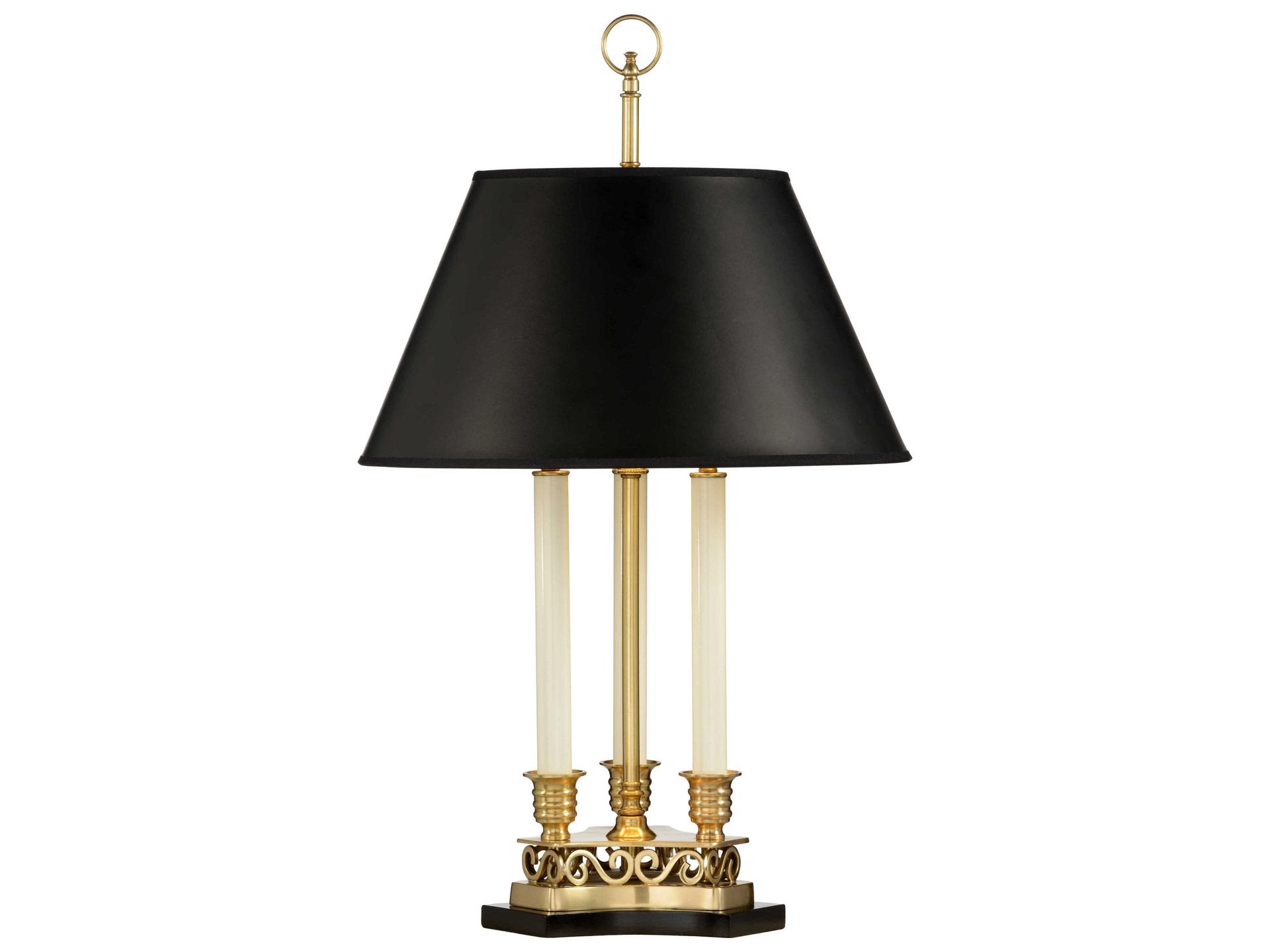 Thea 2-Light Table Lamp in Gold Black with Paper Shade