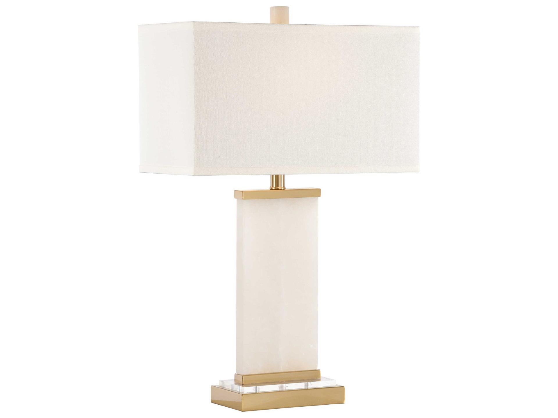 Damon Alabaster Table Lamp with Crystal and Brass Accents