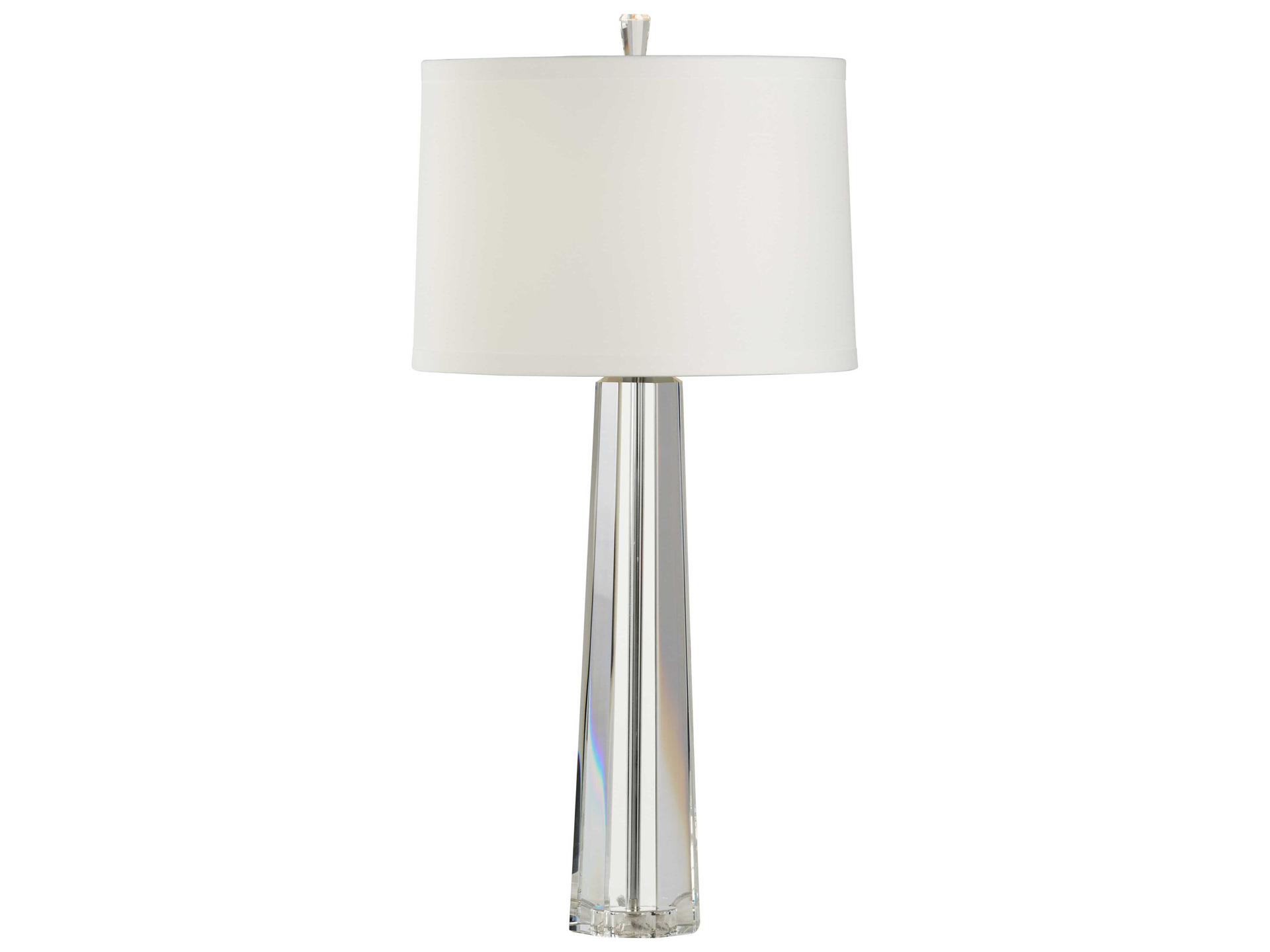 Eldon Crystal Table Lamp with Off White Silk Shade