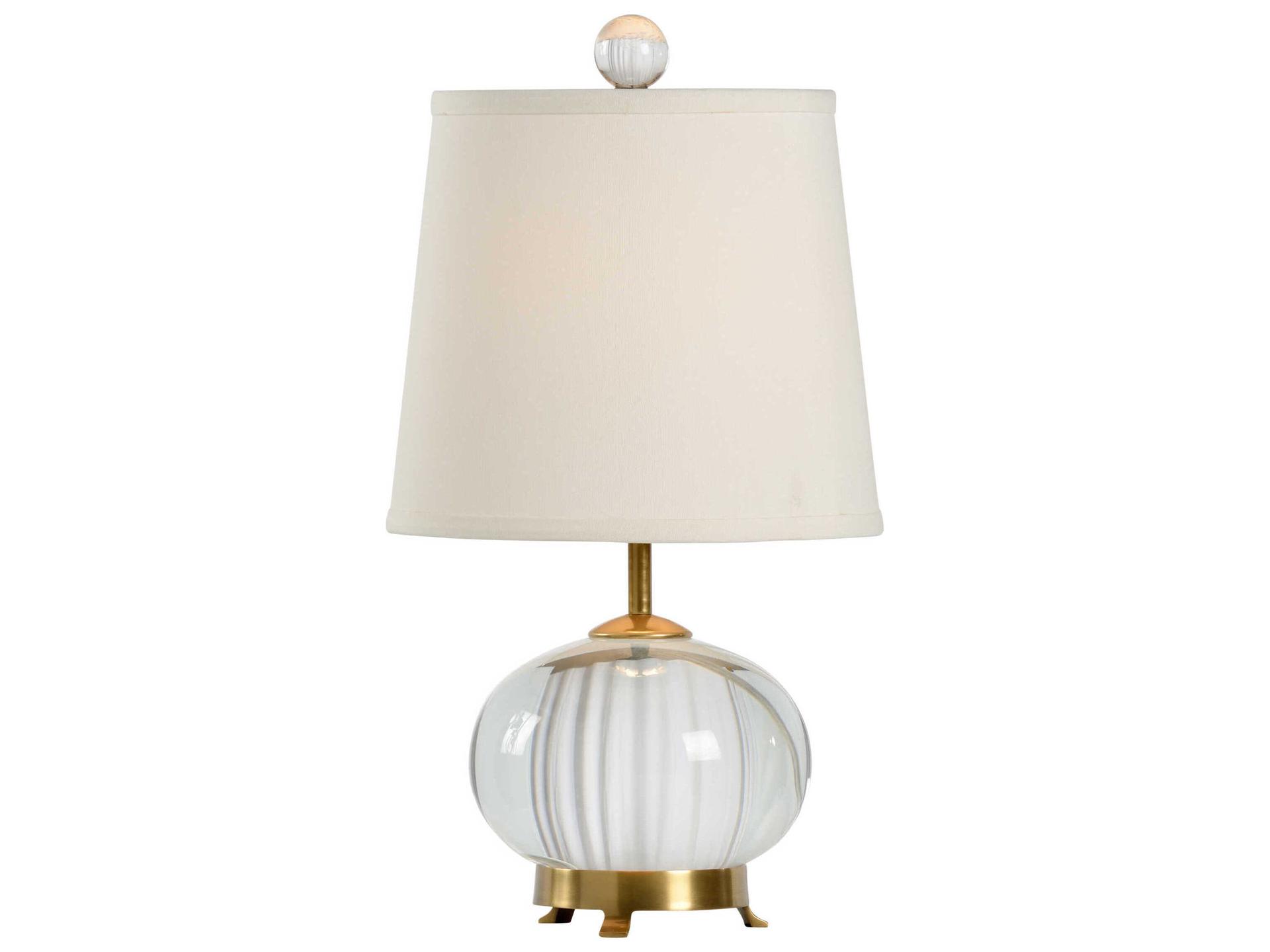 Eathon 1-Light Crystal Table Lamp Clear Antique Patina