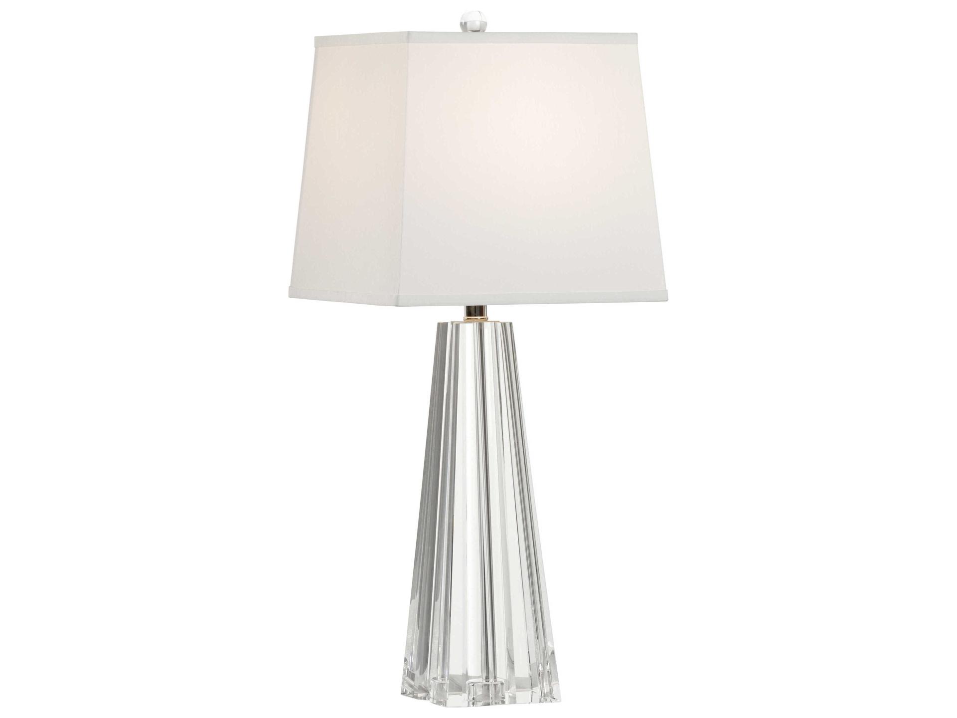 Irina 1-Light Crystal Table Lamp with Off White Silkette Shade