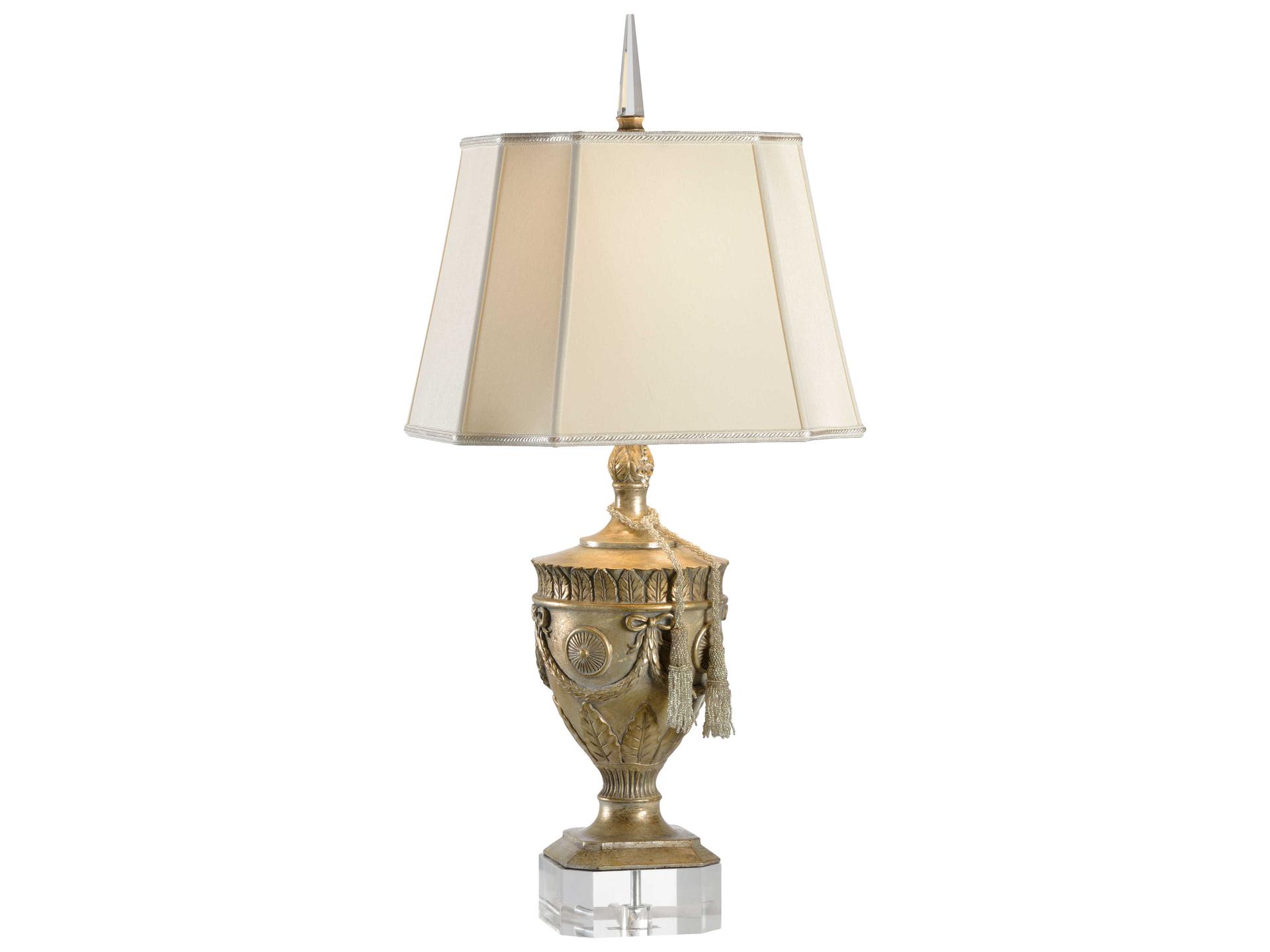Athena 1-Light Table Lamp in Champagne and Gold Leaf