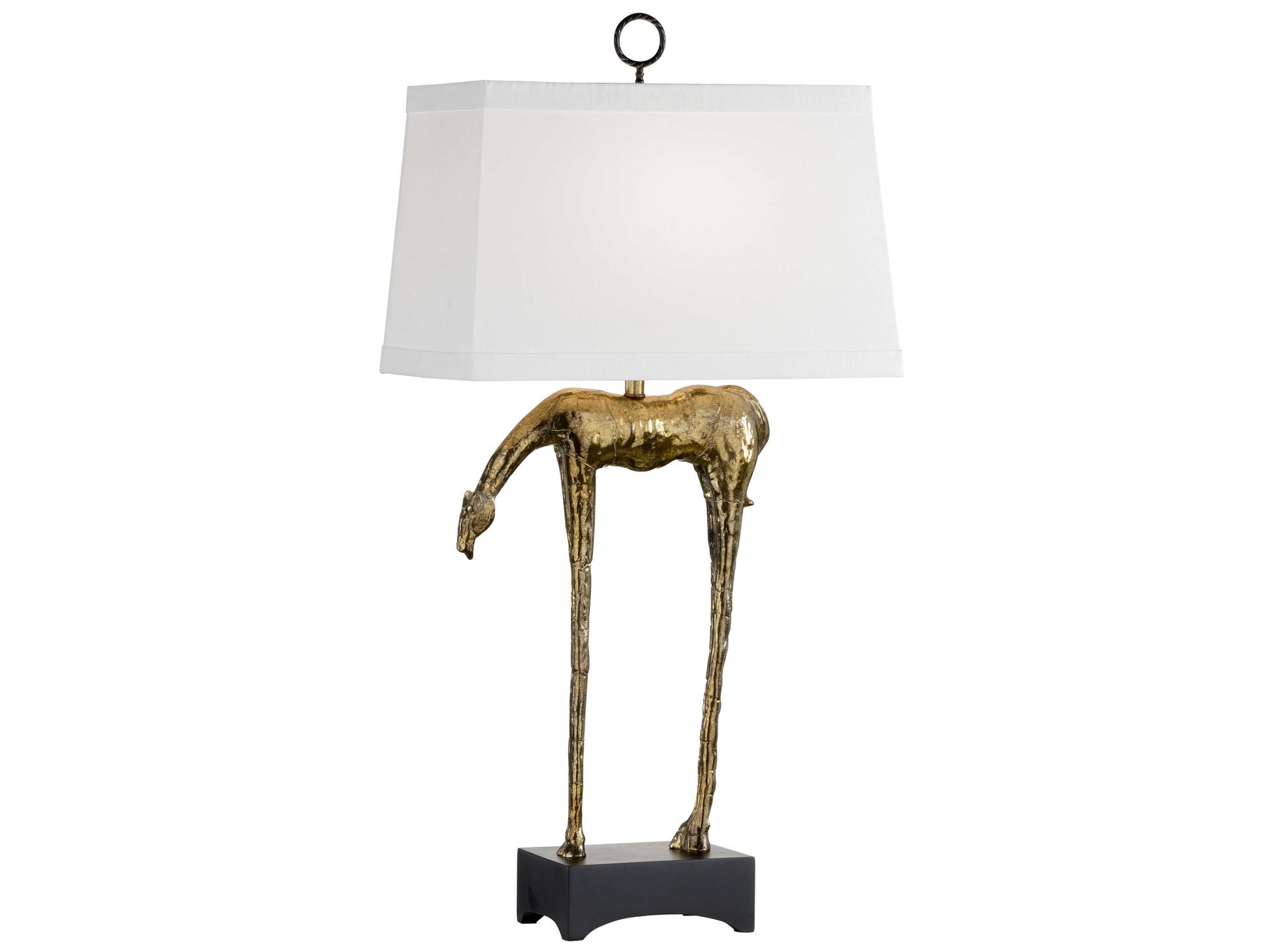 Homer 1-Light Table Lamp with Horse Sculpture in Antique Gold and Black