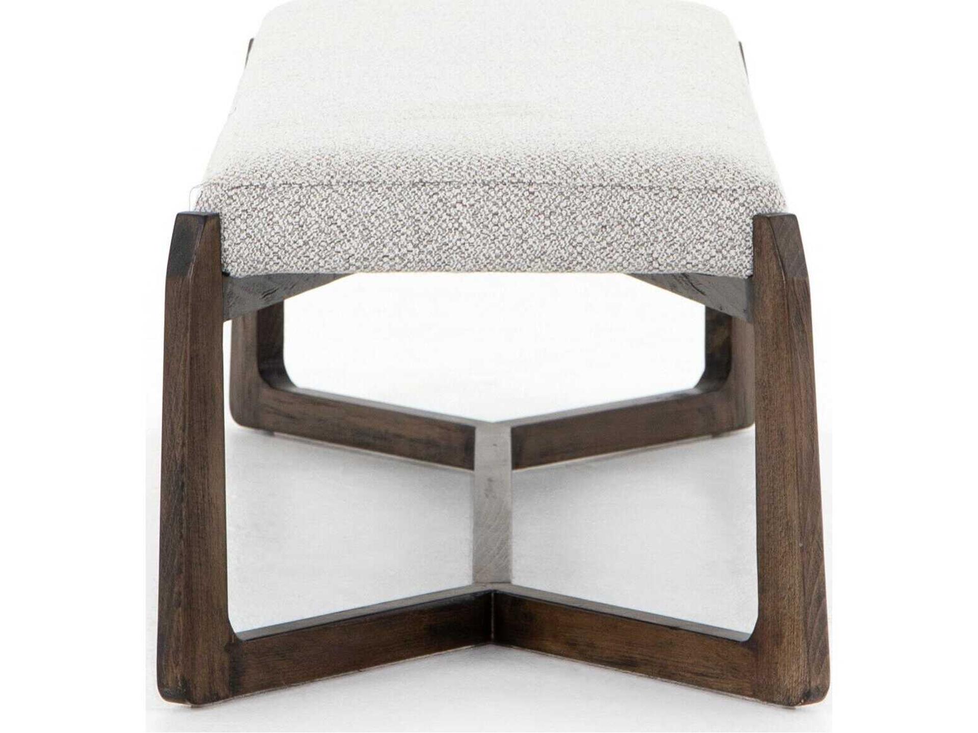 Four Hands Westgate Brunswick Pebble Vintage Sienna Gray Upholstered Accent Bench