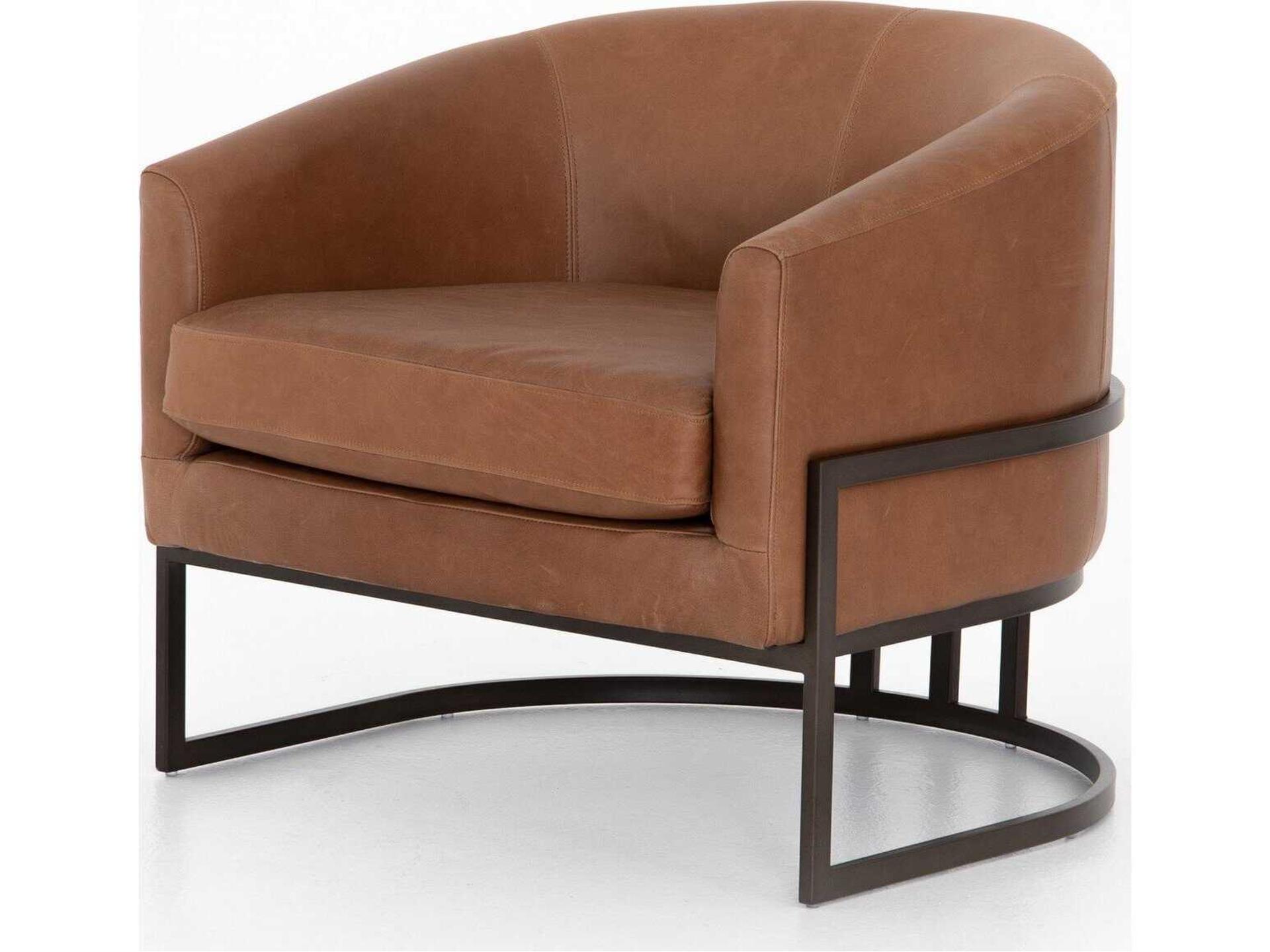 Ashford Corbin Brown Leather Accent Chair