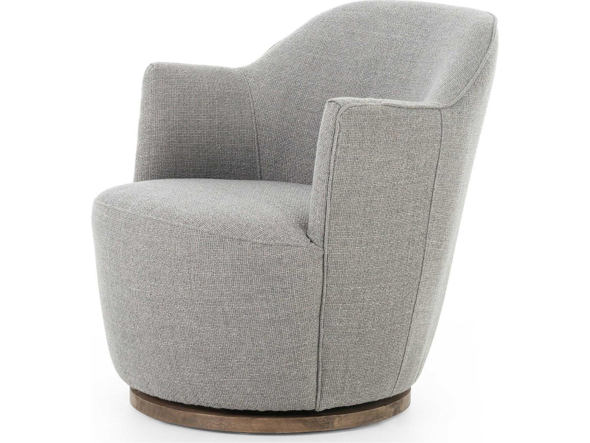 Westgate Aurora Swivel Gray Fabric Accent Chair