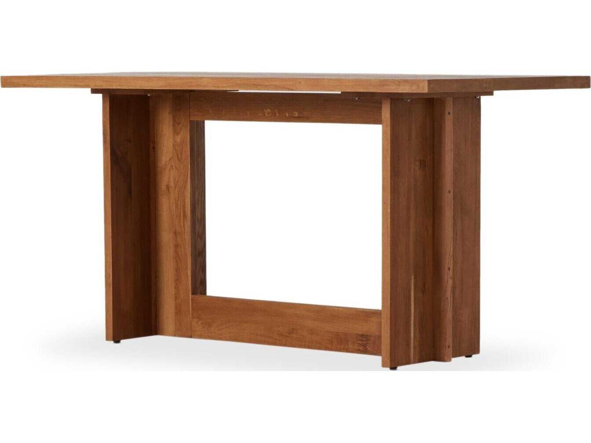 Glenwood Dark Smoked Oak Rectangular Wood Bar Table