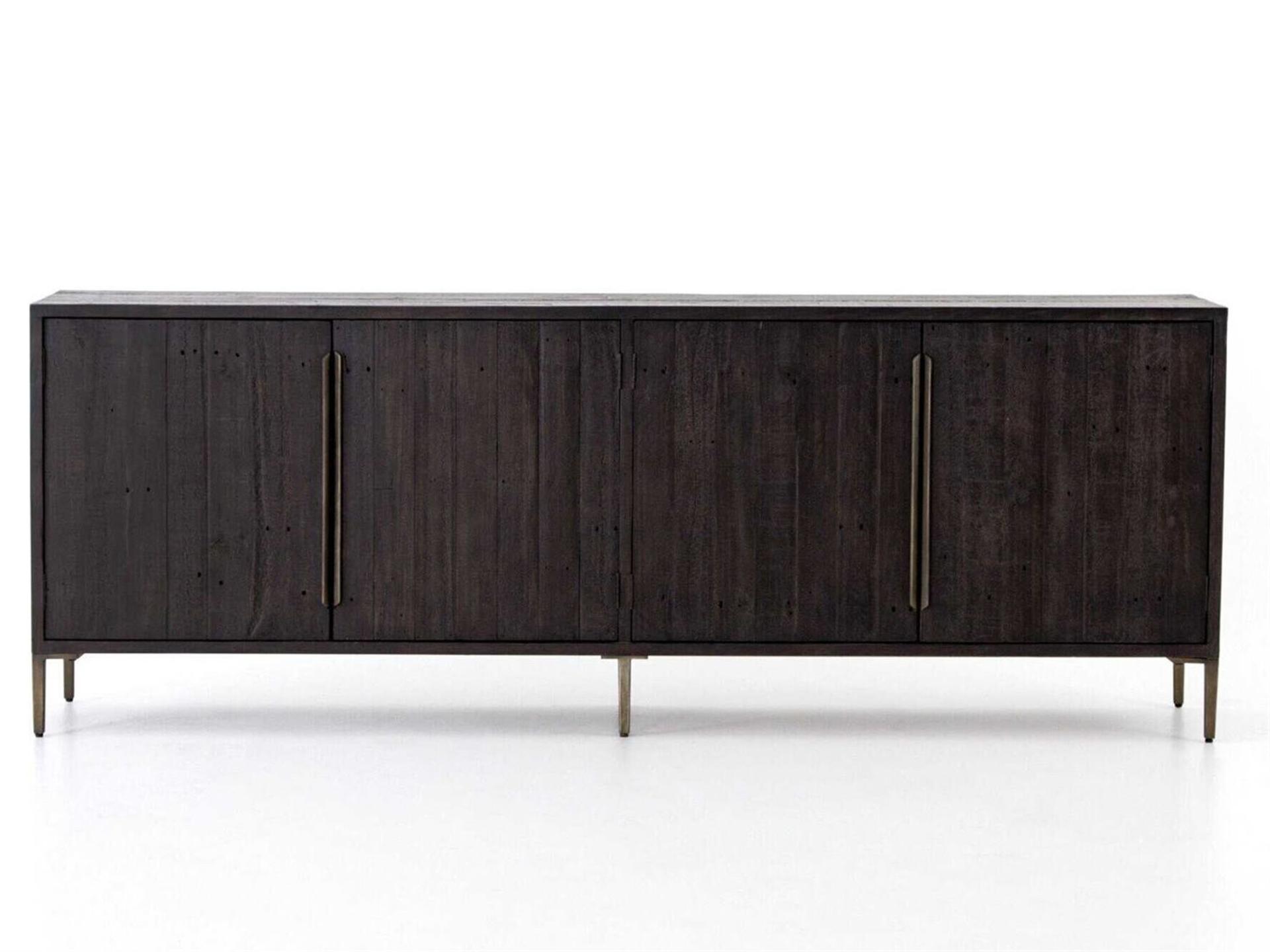 Four Hands Wyeth 88" Pine Wood Dark Carbon Antique Brass Sideboard