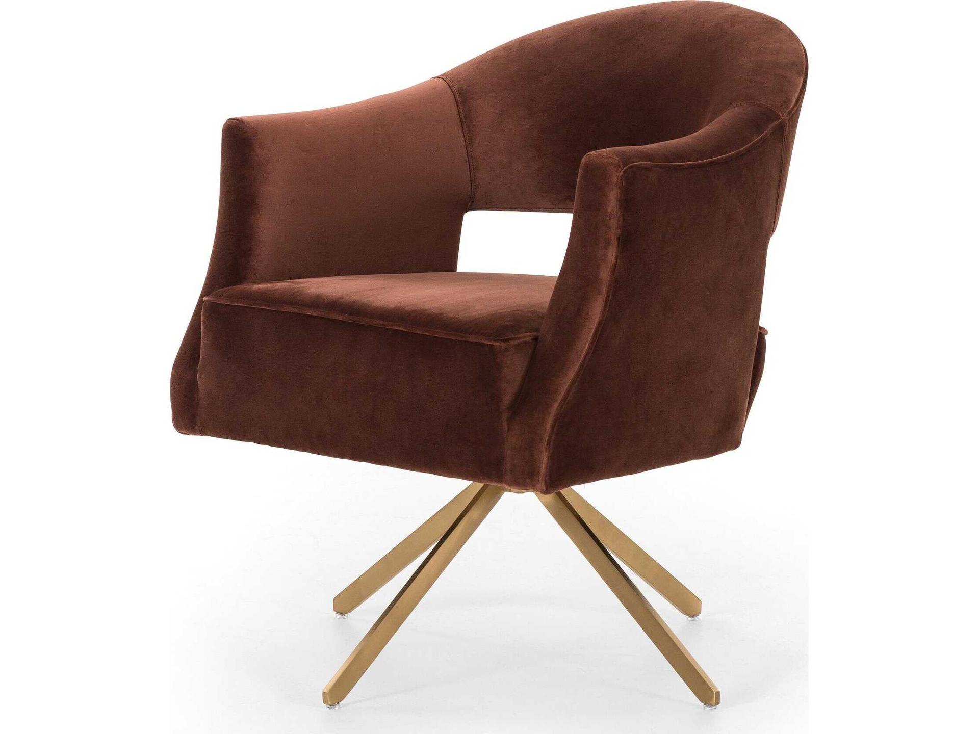 Grayson Brown Upholstered Swivel Office Chair