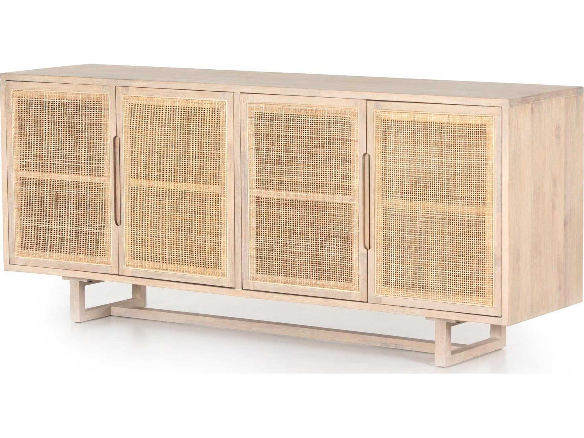 Clarita White Wash Mango and Natural Cane Sideboard