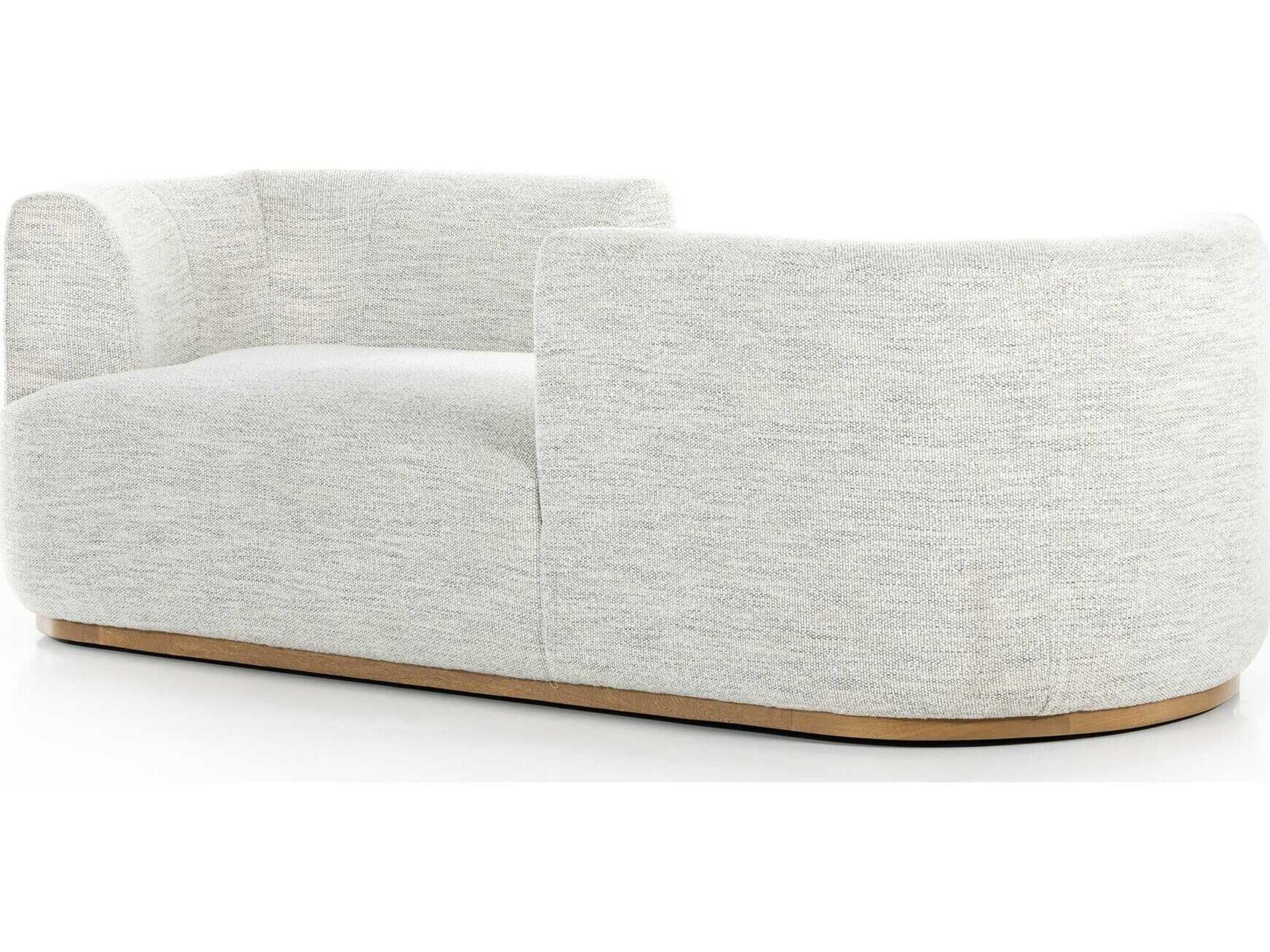 Centrale Deandra Tete A Weathered Umber Merino Cotton Gray Upholstered Chaise