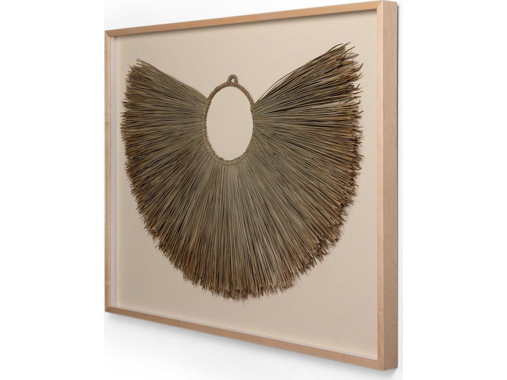 Art Studio Beda Framed Sea Grass Object Wall Art with Maple Frame