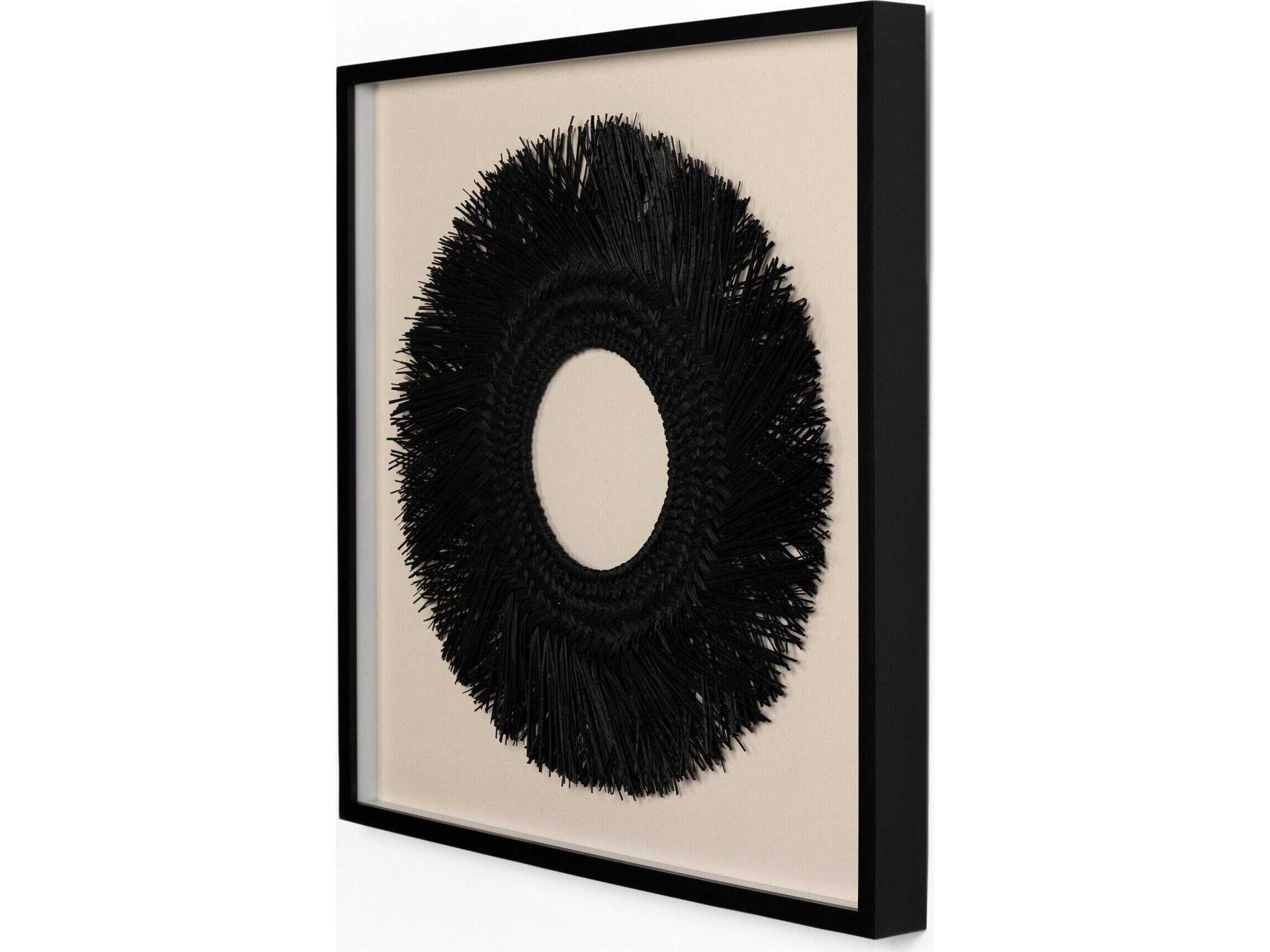 Art Studio Ari Framed Seagrass Object with Black Maple Frame