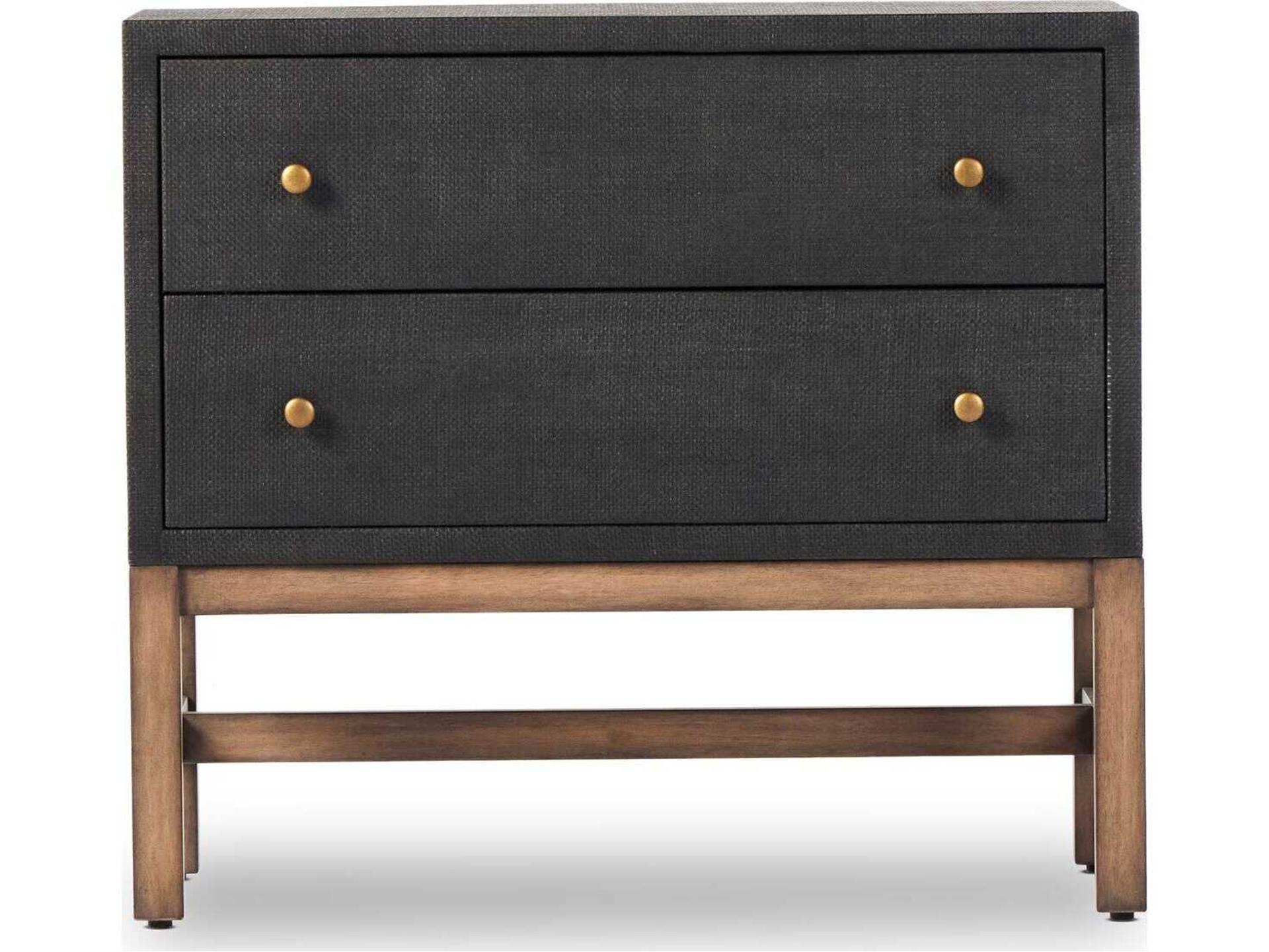 Four Hands Callahan Fiona 2-Drawers Mahogany Wood Nightstand