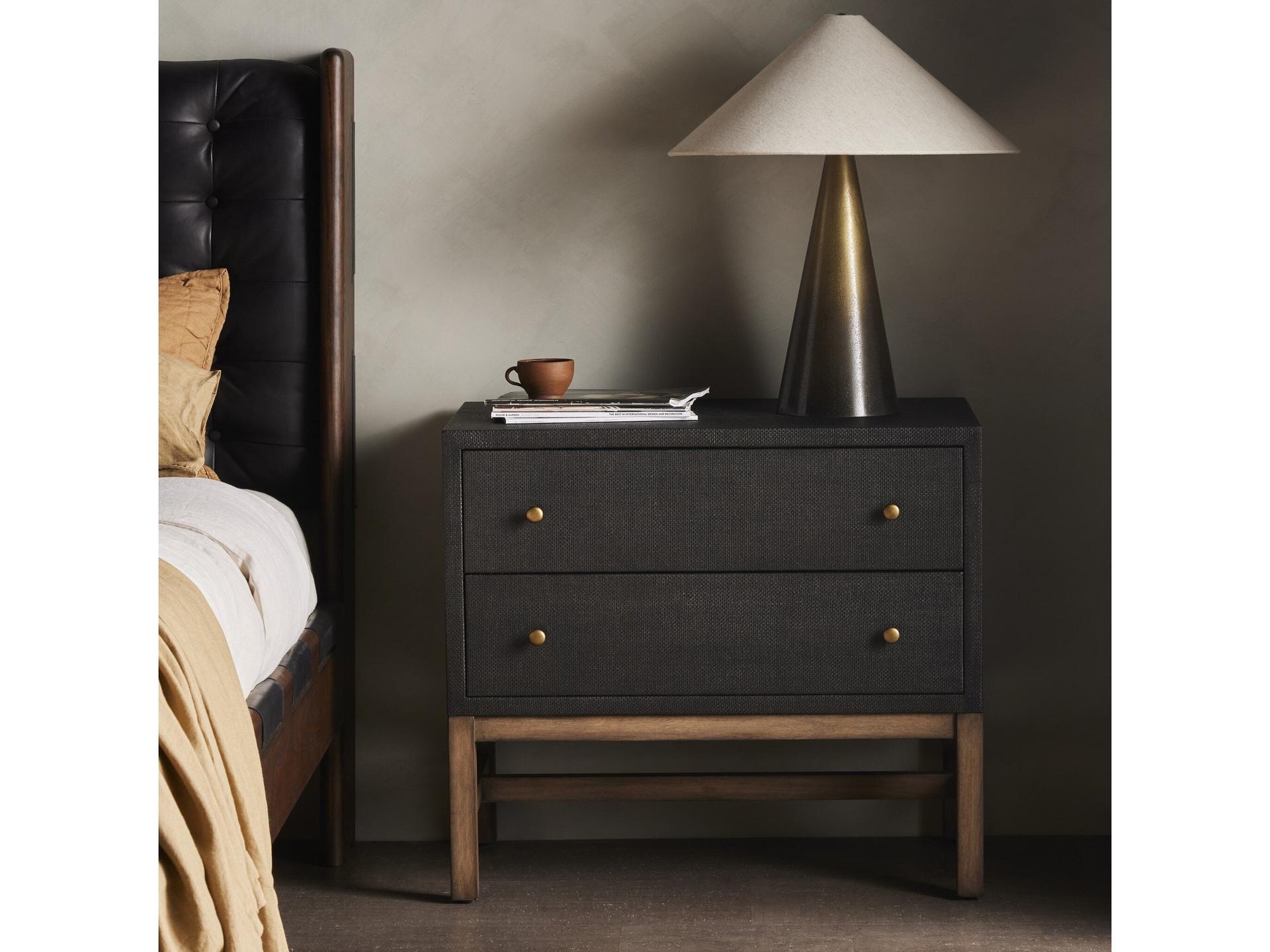 Four Hands Callahan Fiona 2-Drawers Mahogany Wood Nightstand