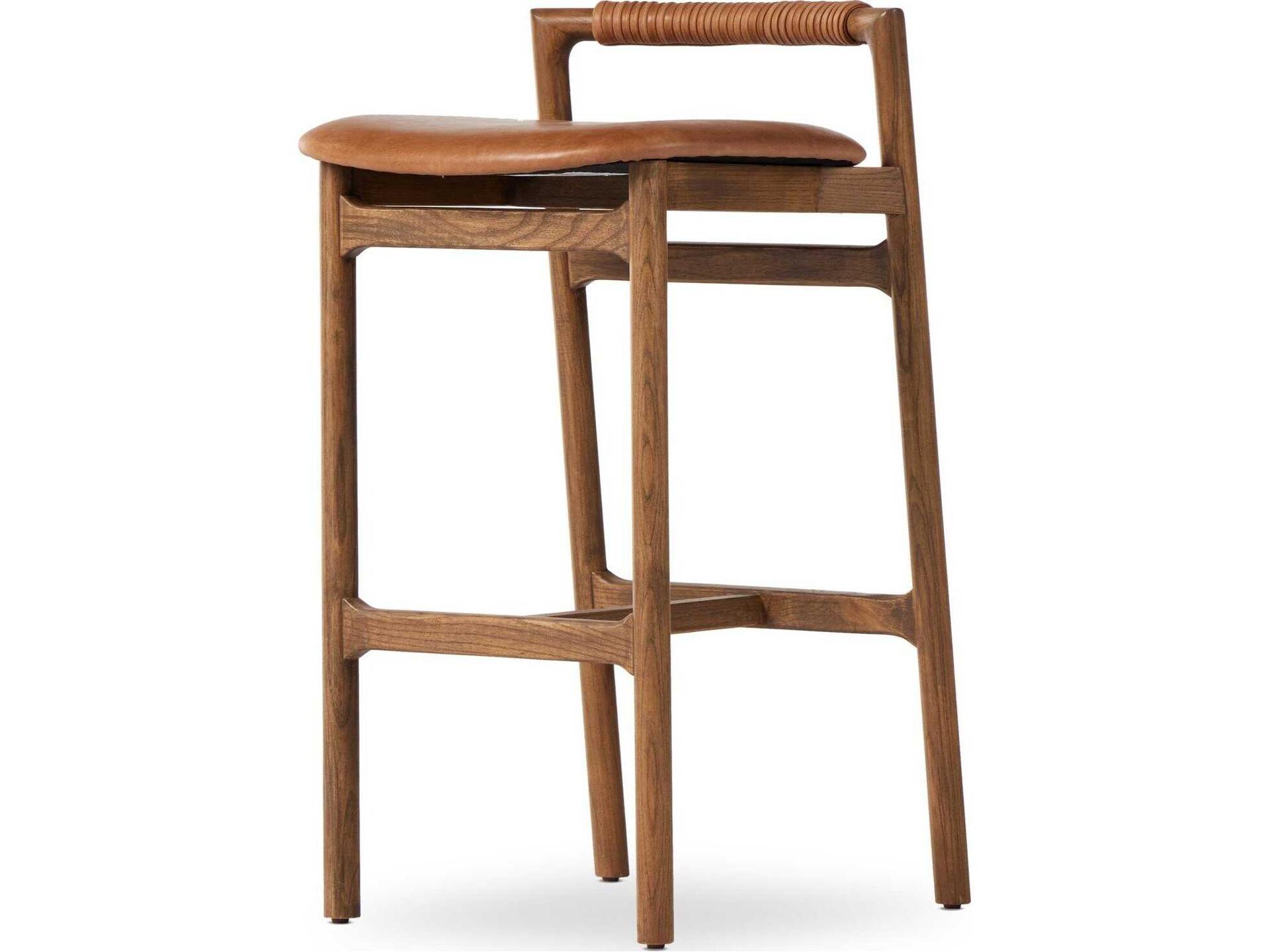 Allston Baden Leather Solid Wood Haven Tobacco Lamont Nettlewood Bar Stool