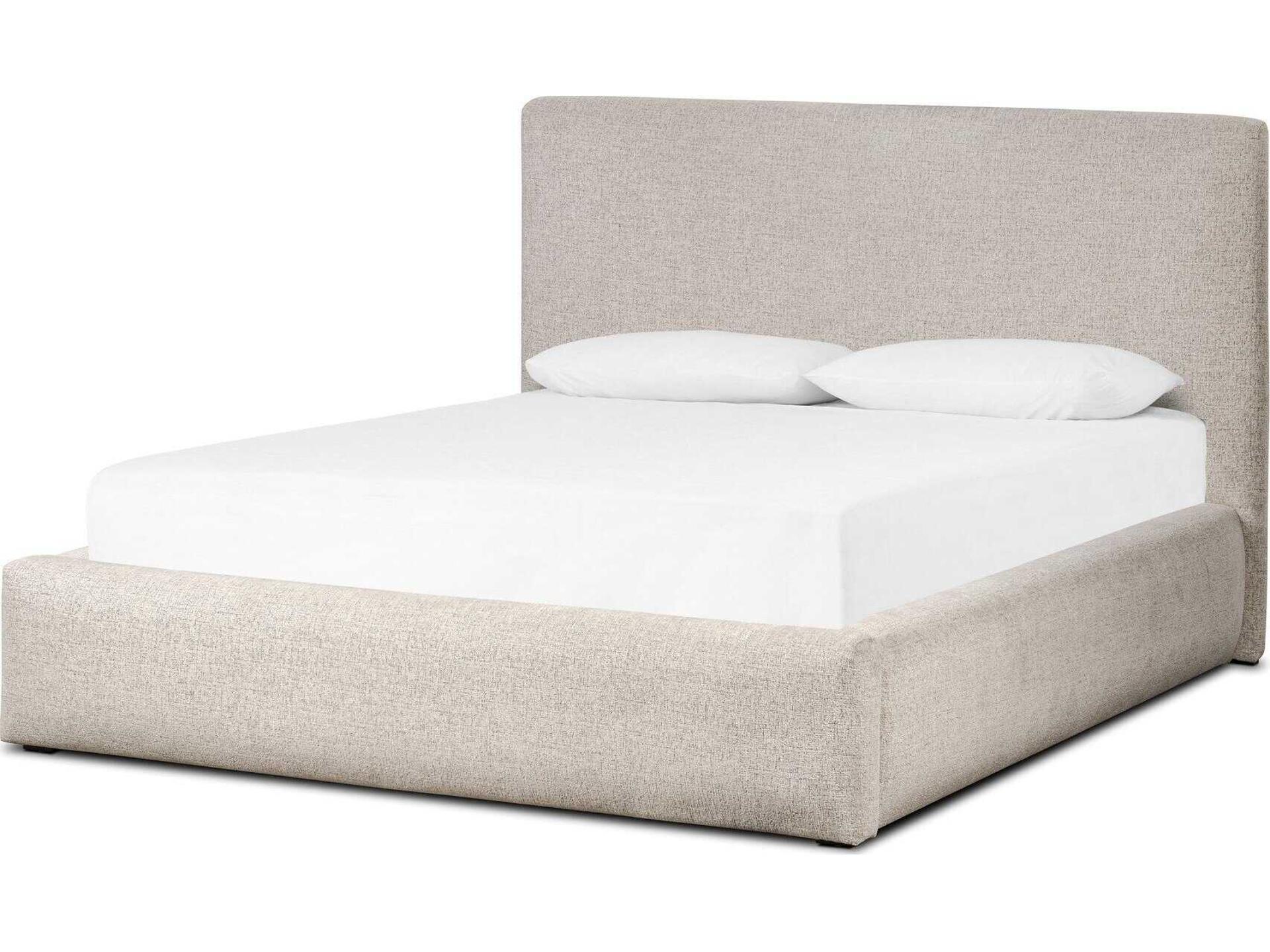 Easton Quincy Beige Upholstered Queen Platform Bed