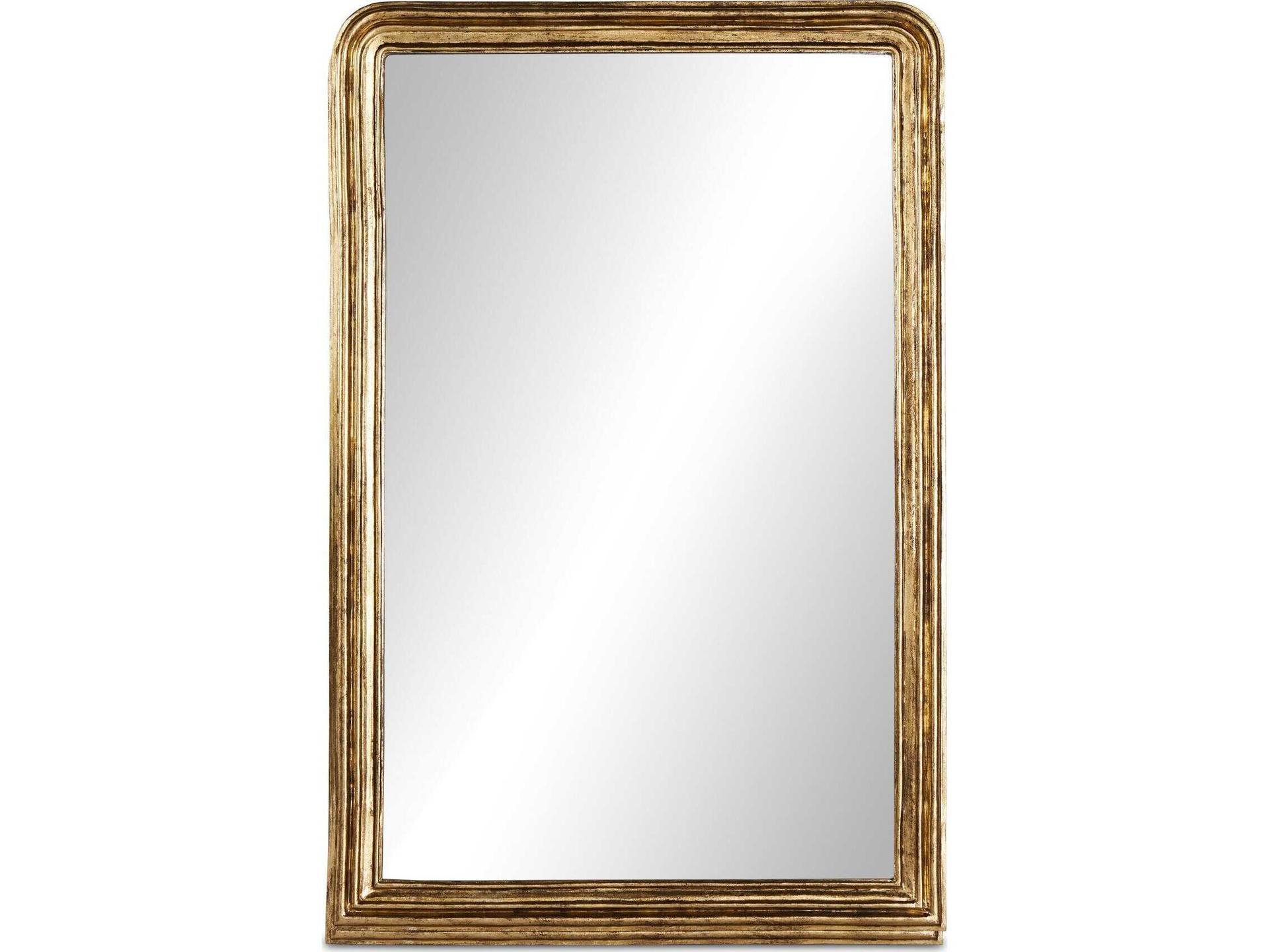 Vintage Louis Antiqued Gold Leaf Floor Mirror