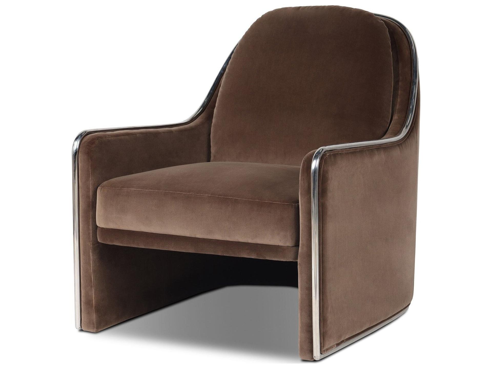 Allston Brown Velvet Accent Chair