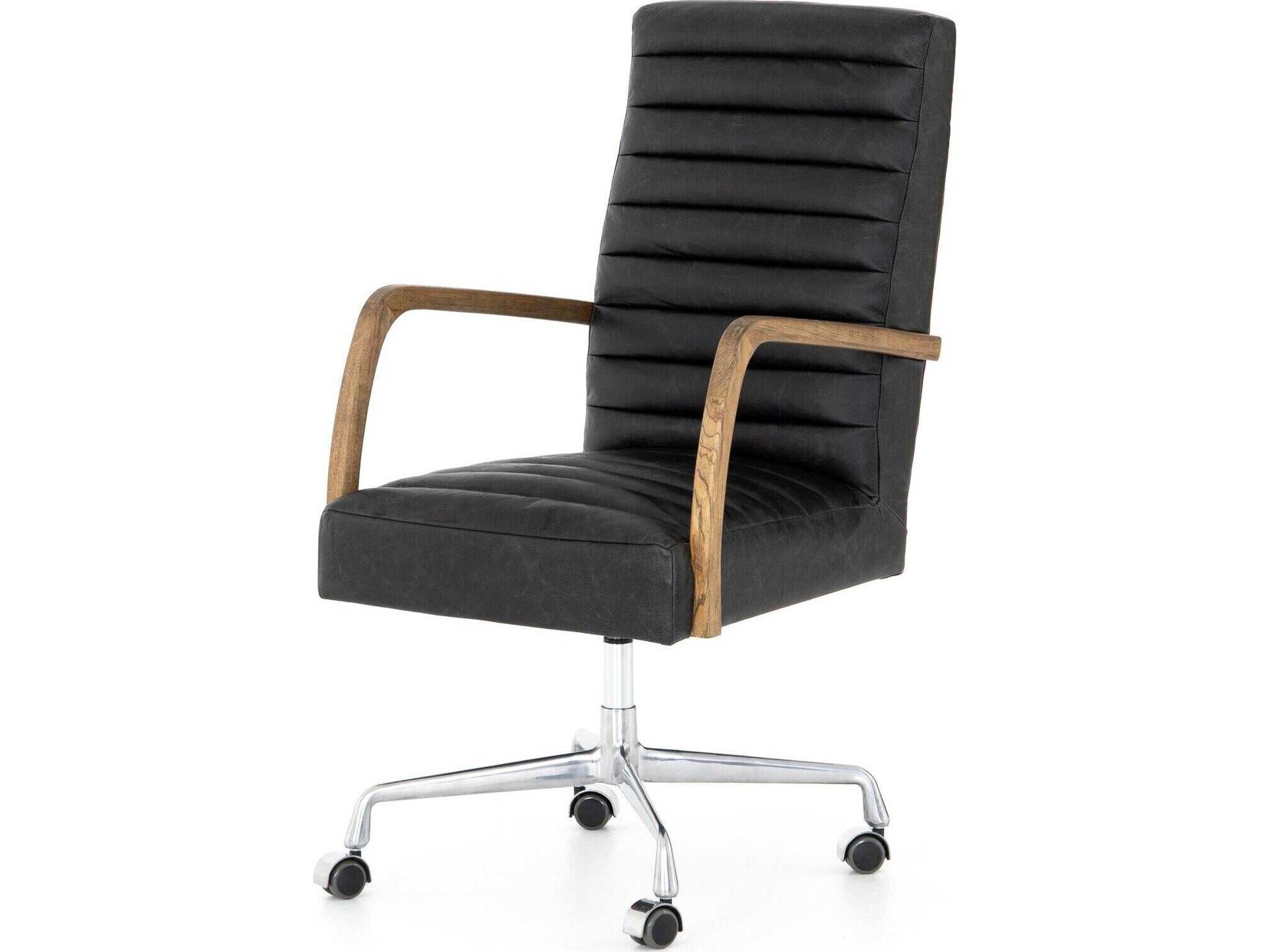 Abbott Black Leather Swivel Computer Office Chair