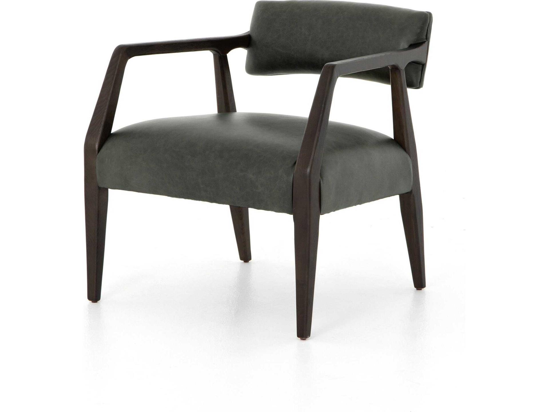 Abbott Tyler Black Leather Accent Chair