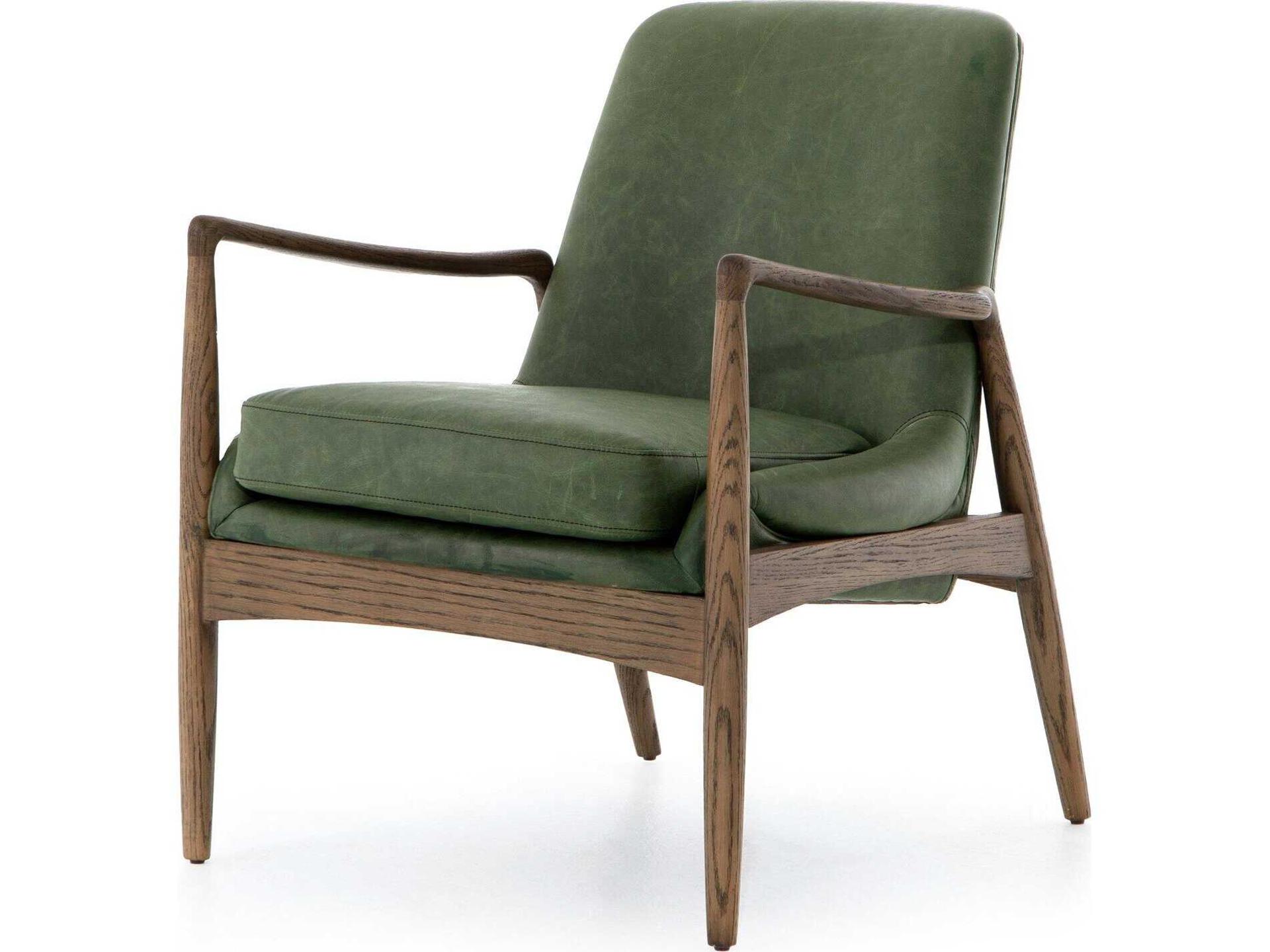 Ashford Braden Green Leather Accent Chair