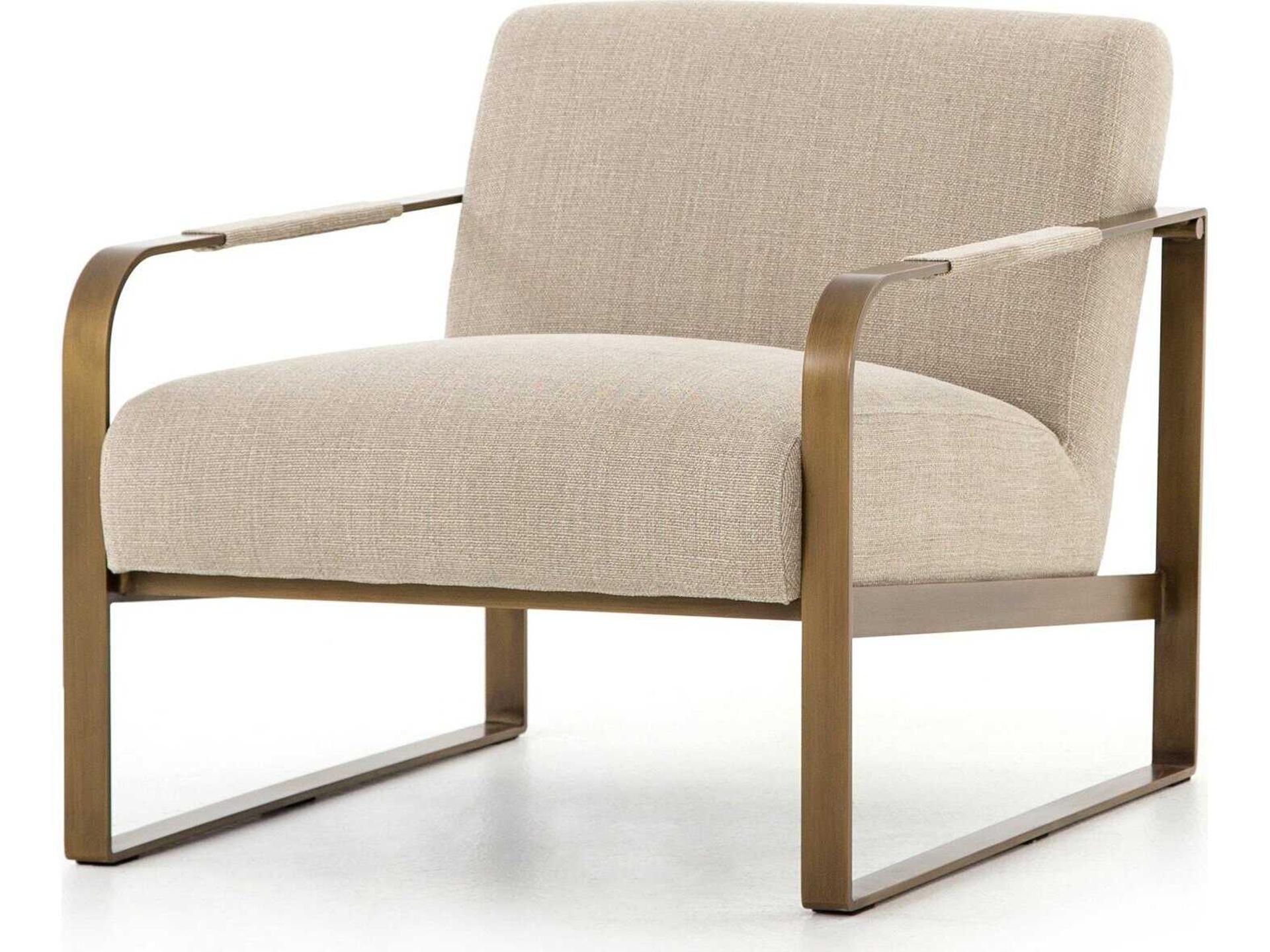 Irondale Jules Accent Chair Modern Minimalist Antique Brass