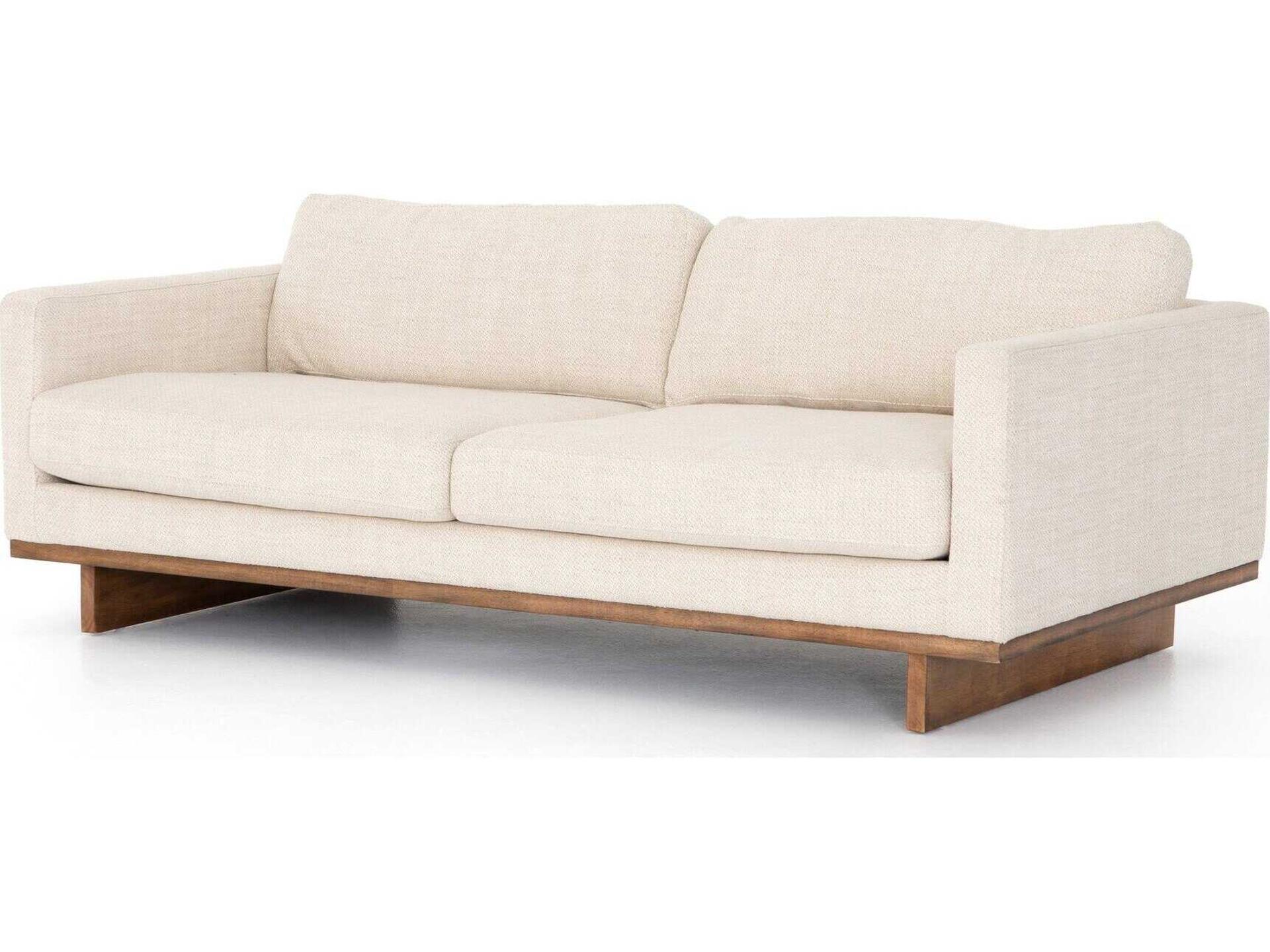 Everly 3-Seat Performance Fabric Sofa in Irving Taupe and Antique Cocoa