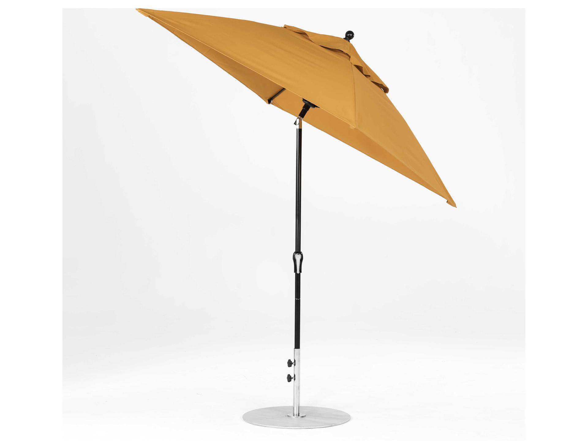 Frankford Quick Ship Monterey Market Fiberglass 6.5 Foot Square Crank Auto Tilt Patio Umbrella