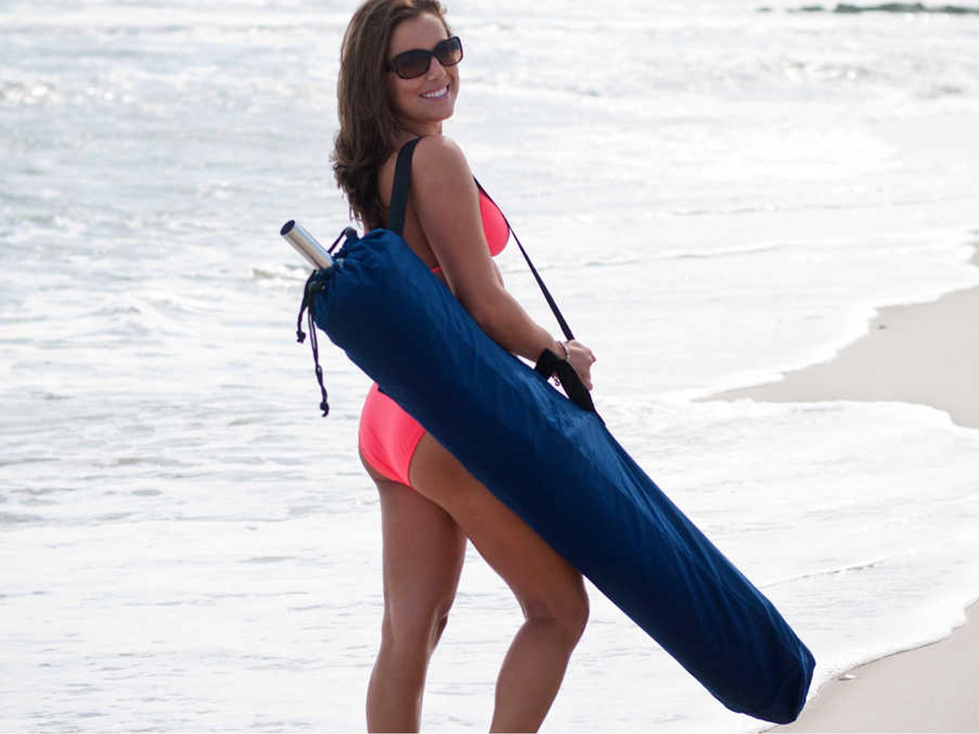 Canvas Umbrella Carry Bag in Navy Blue for Beach Umbrellas