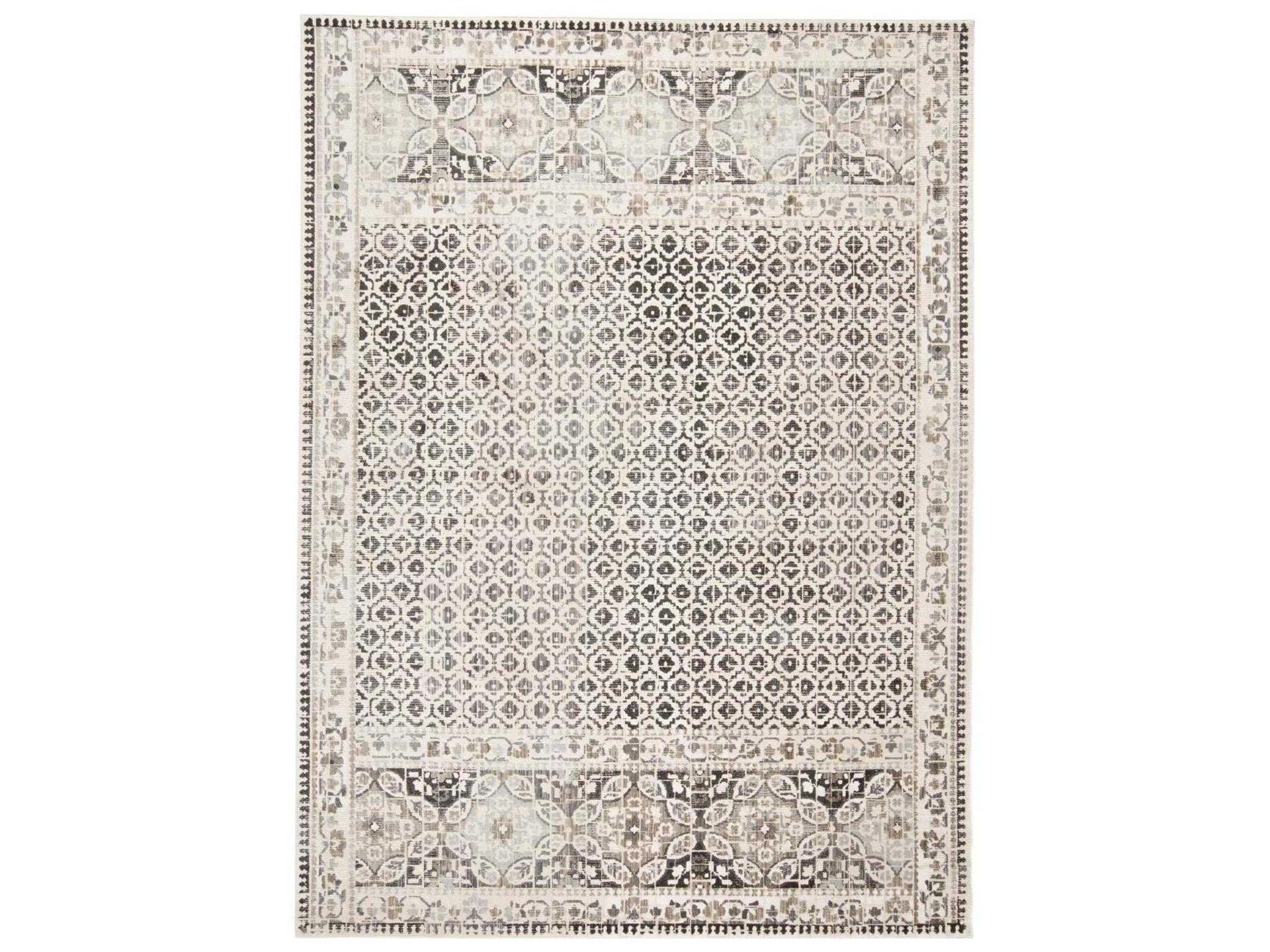 Kano Area Rug Gray Ivory Distressed