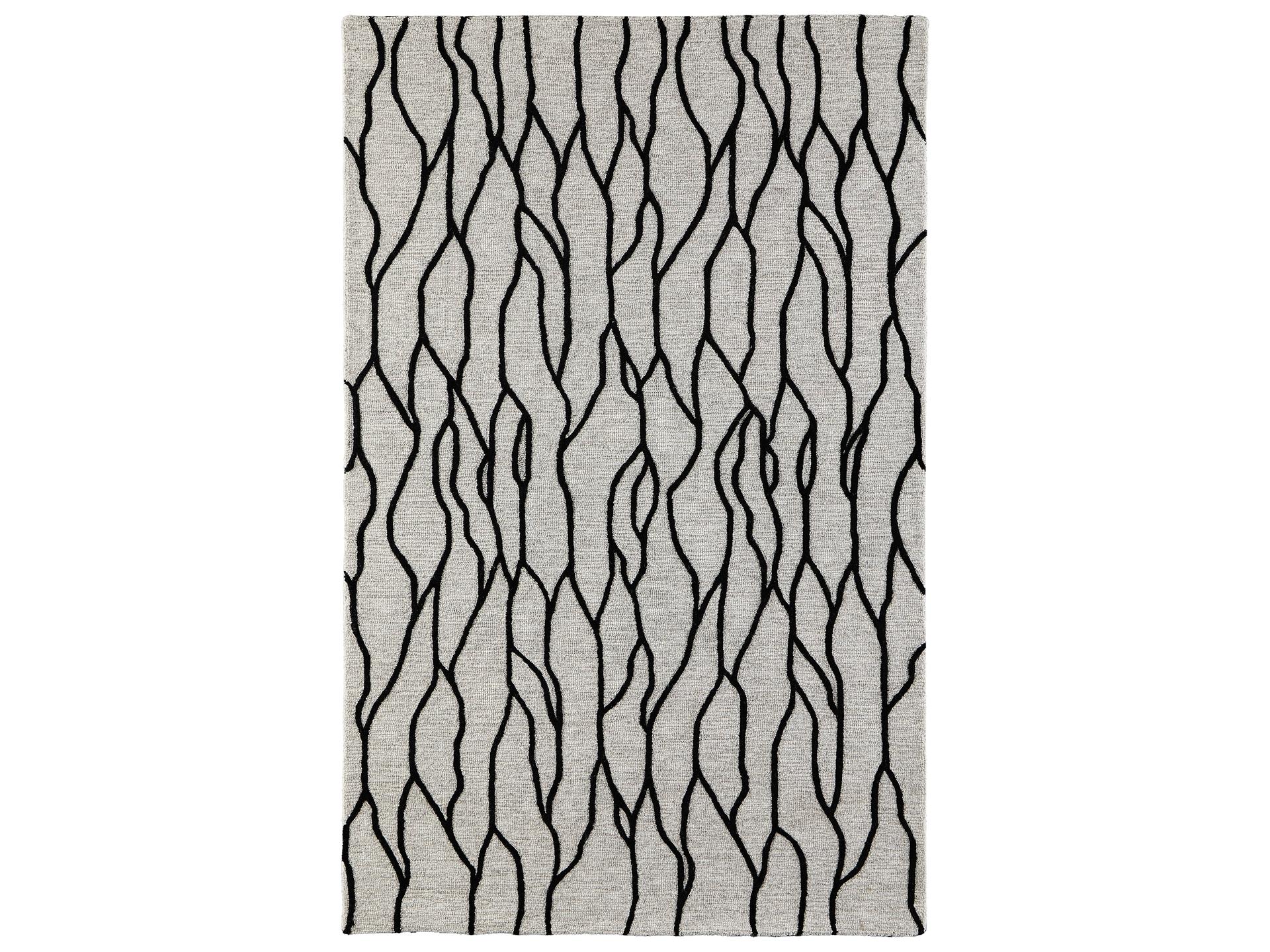 Feizy Enzo 8734F Black Taupe Hand-Tufted Area Rug