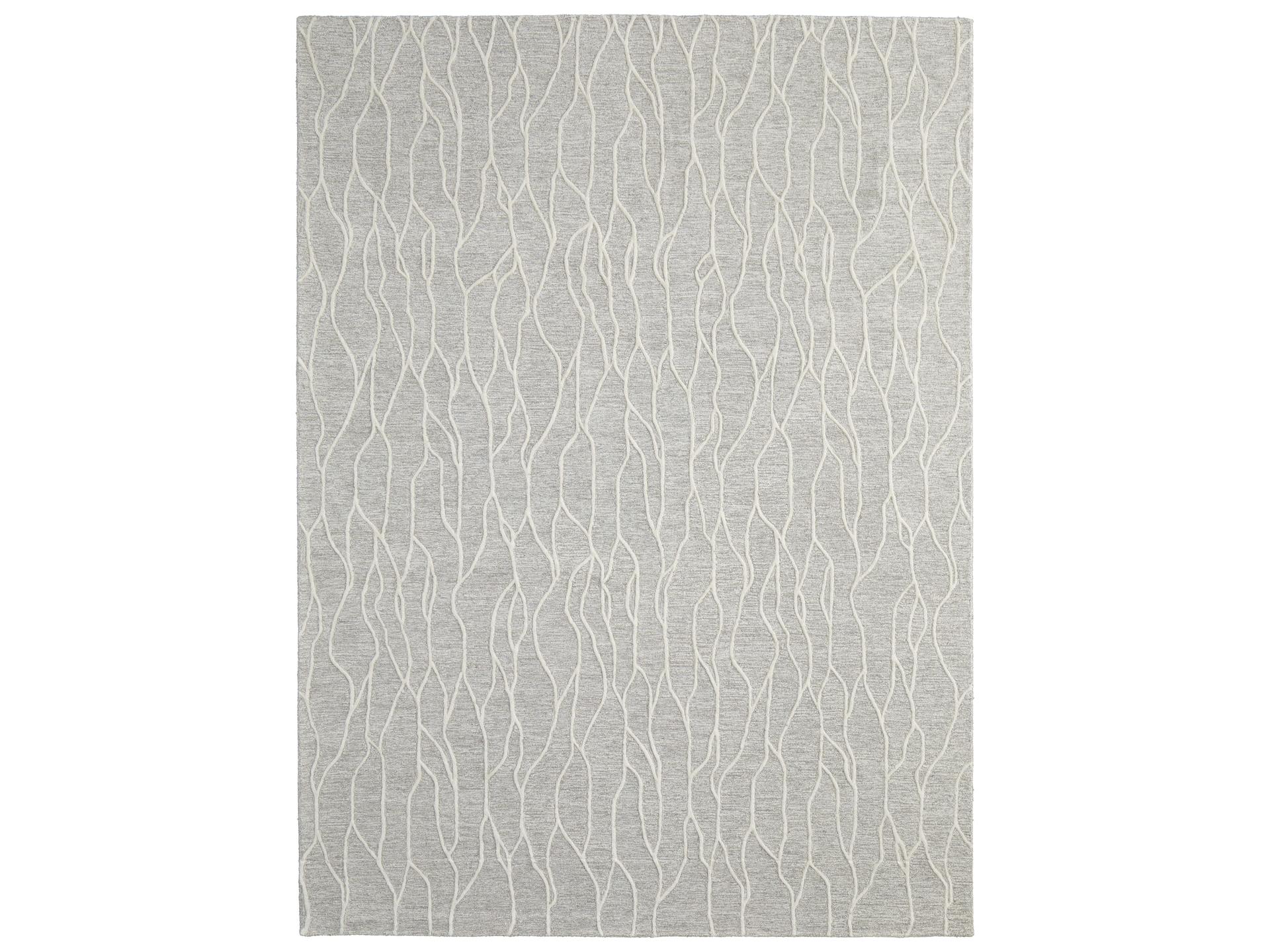 Enzo Hand-Tufted Wool Blend Area Rug Ivory Gray