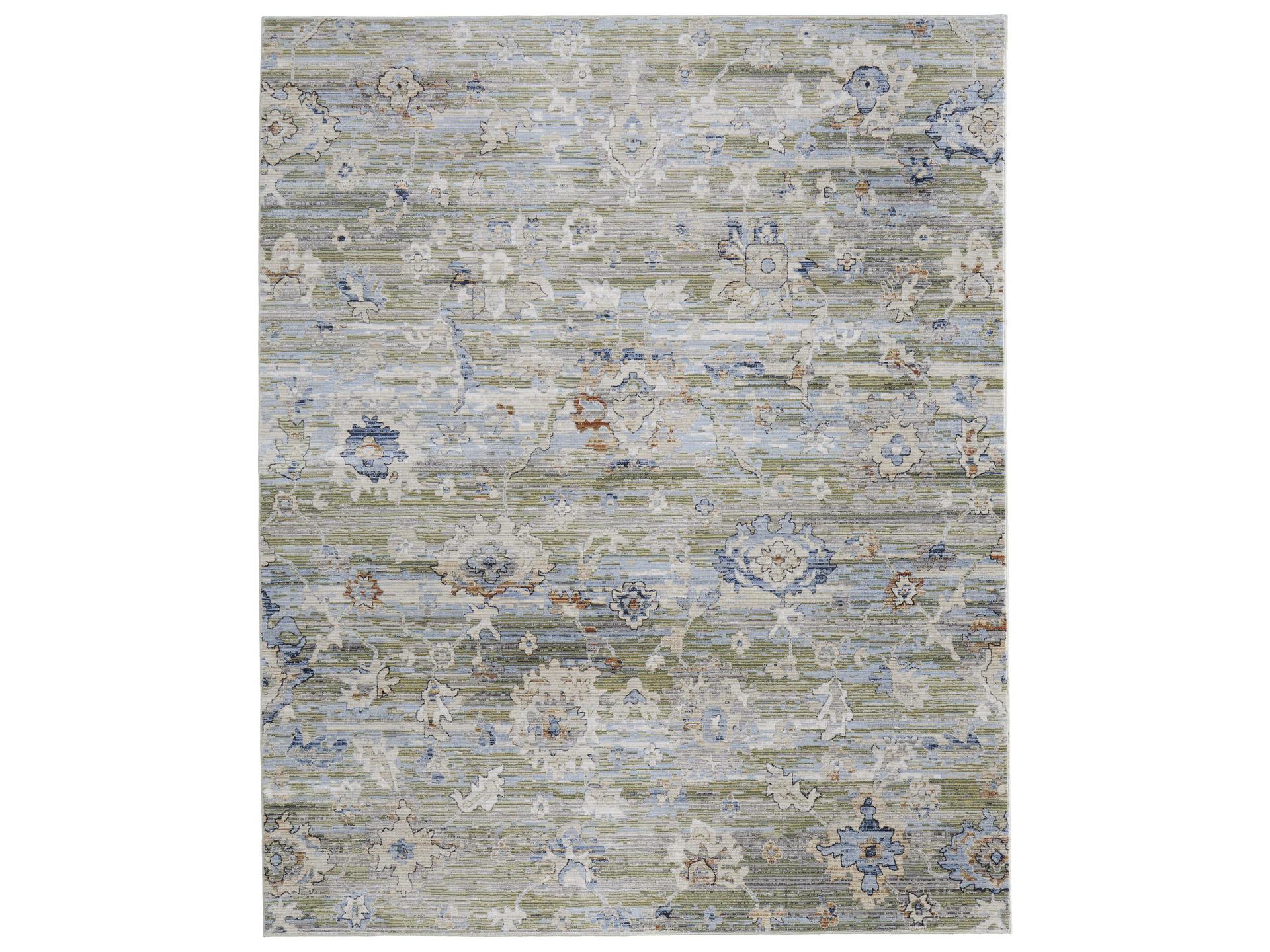 Melrose Floral Green and Ivory Area Rug
