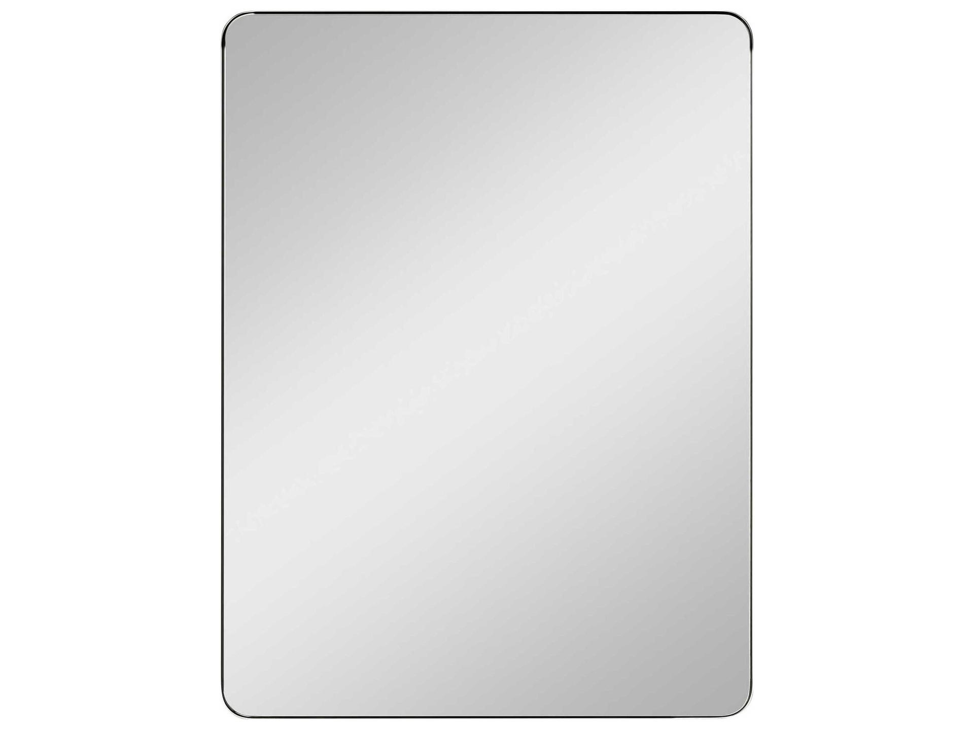 Planer Large Rectangle Wall Mirror in Polished Nickel