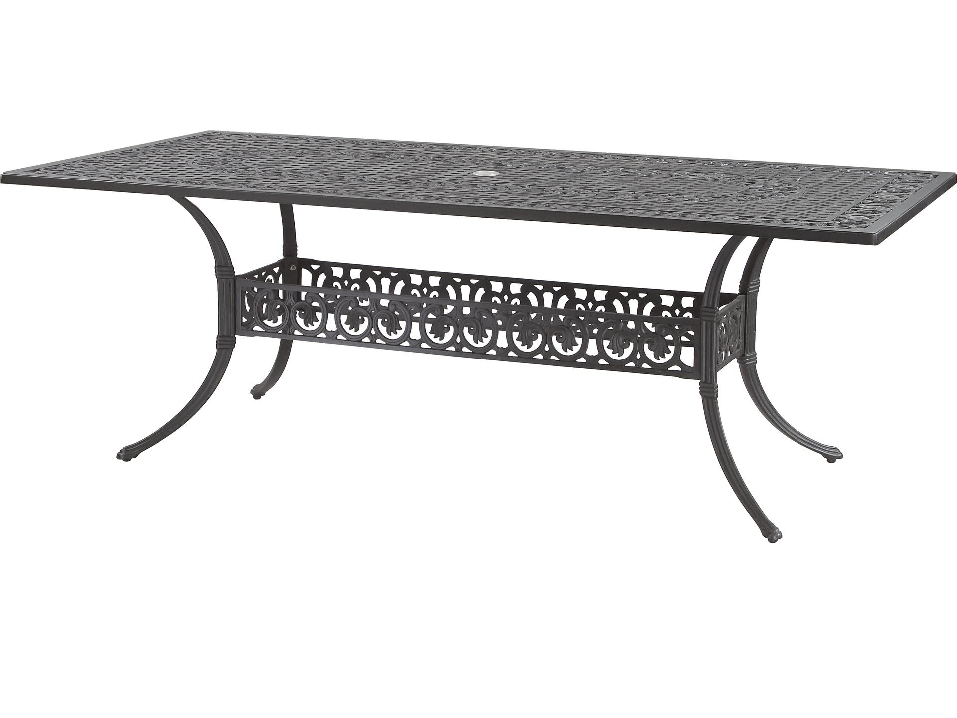 Michigan 72-Inch Rectangle Outdoor Dining Table with Umbrella Hole in Vintage