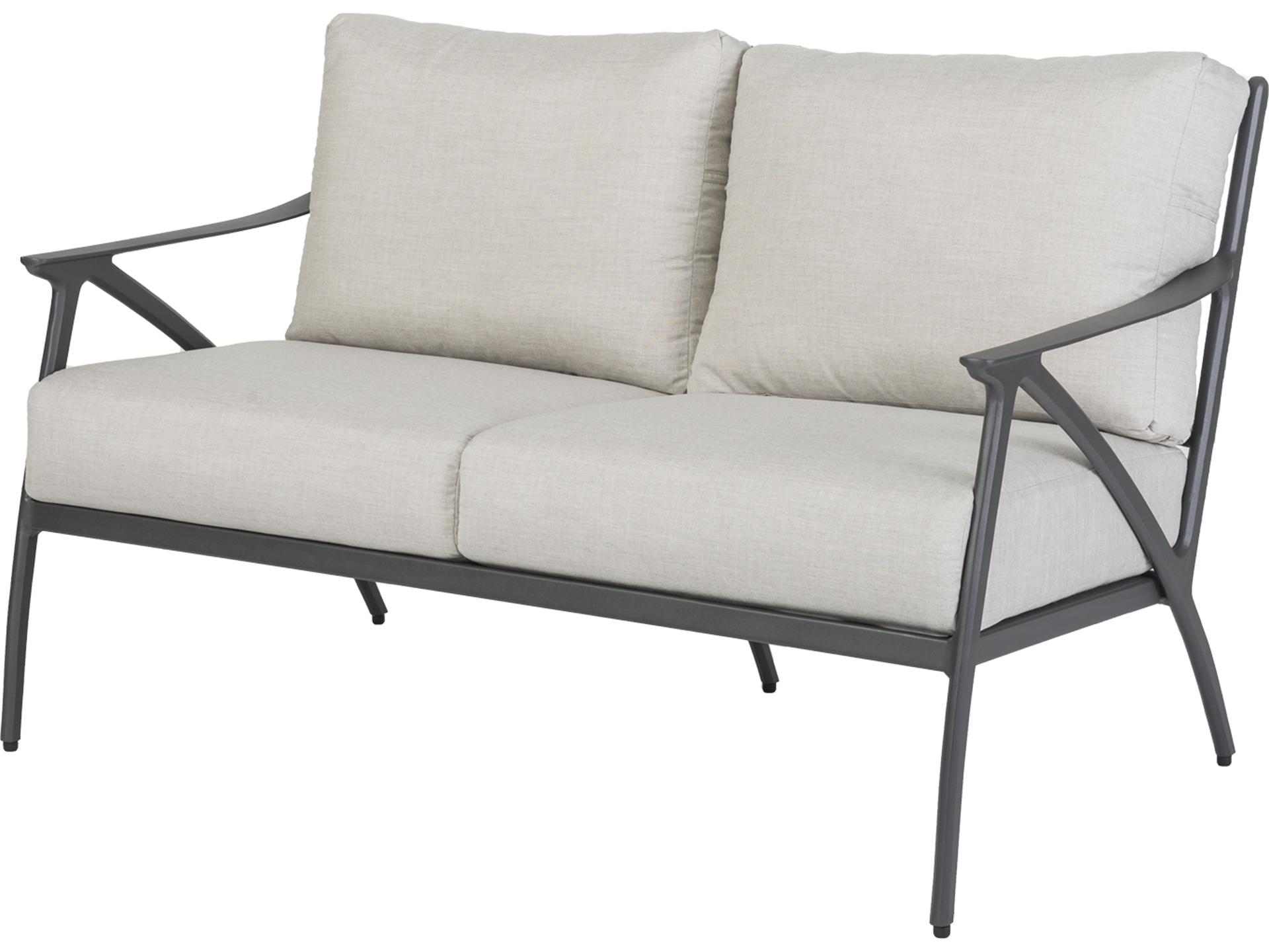 Amari 2-Seat Cast Aluminum Outdoor Loveseat in Carbon
