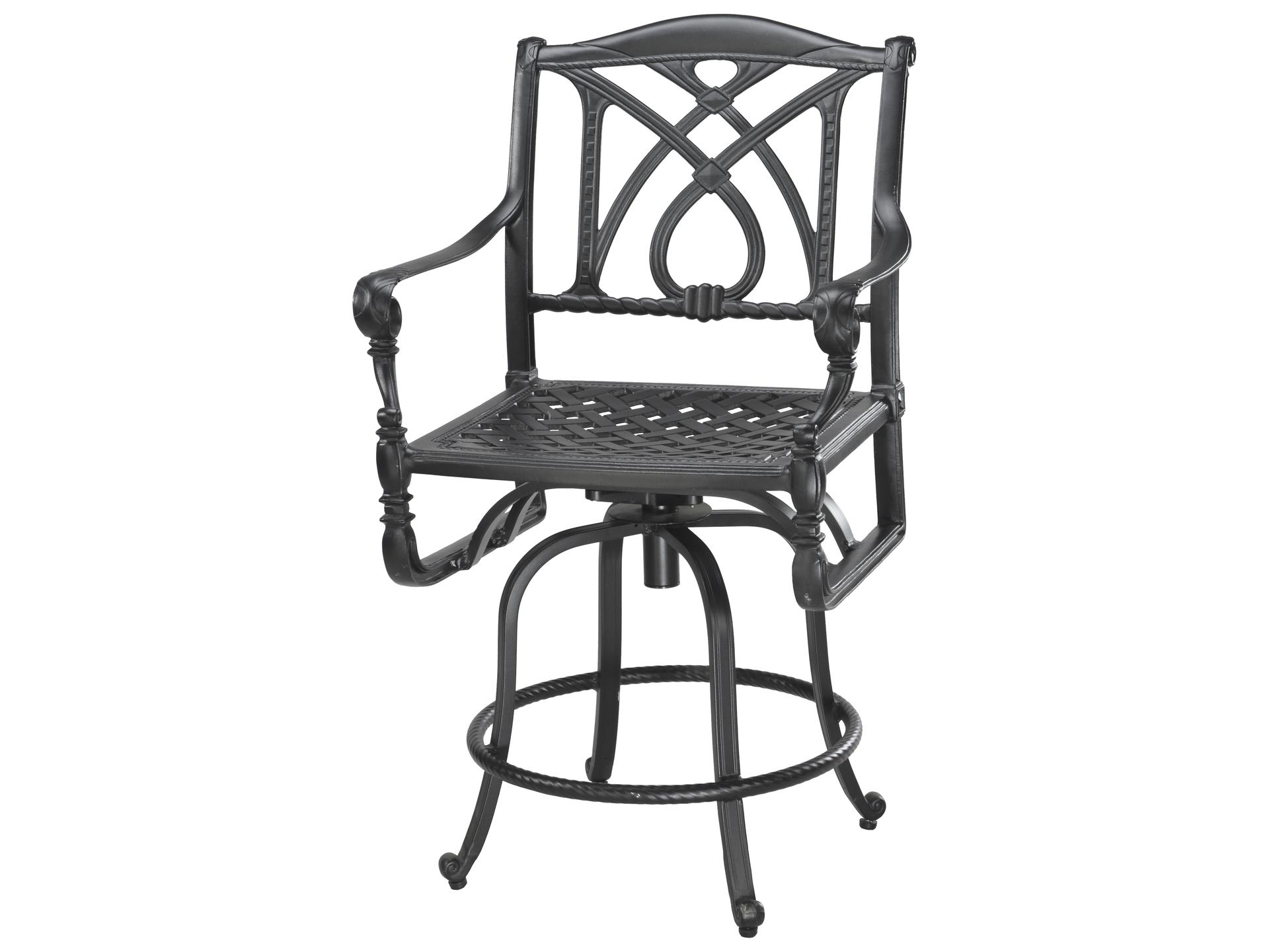 Grand Terrace Cast Aluminum Swivel Balcony Height Armchair