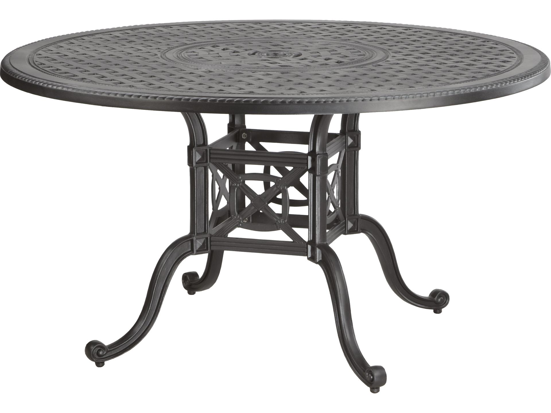 Grand Terrace 48-Inch Round Outdoor Dining Table with Umbrella Hole