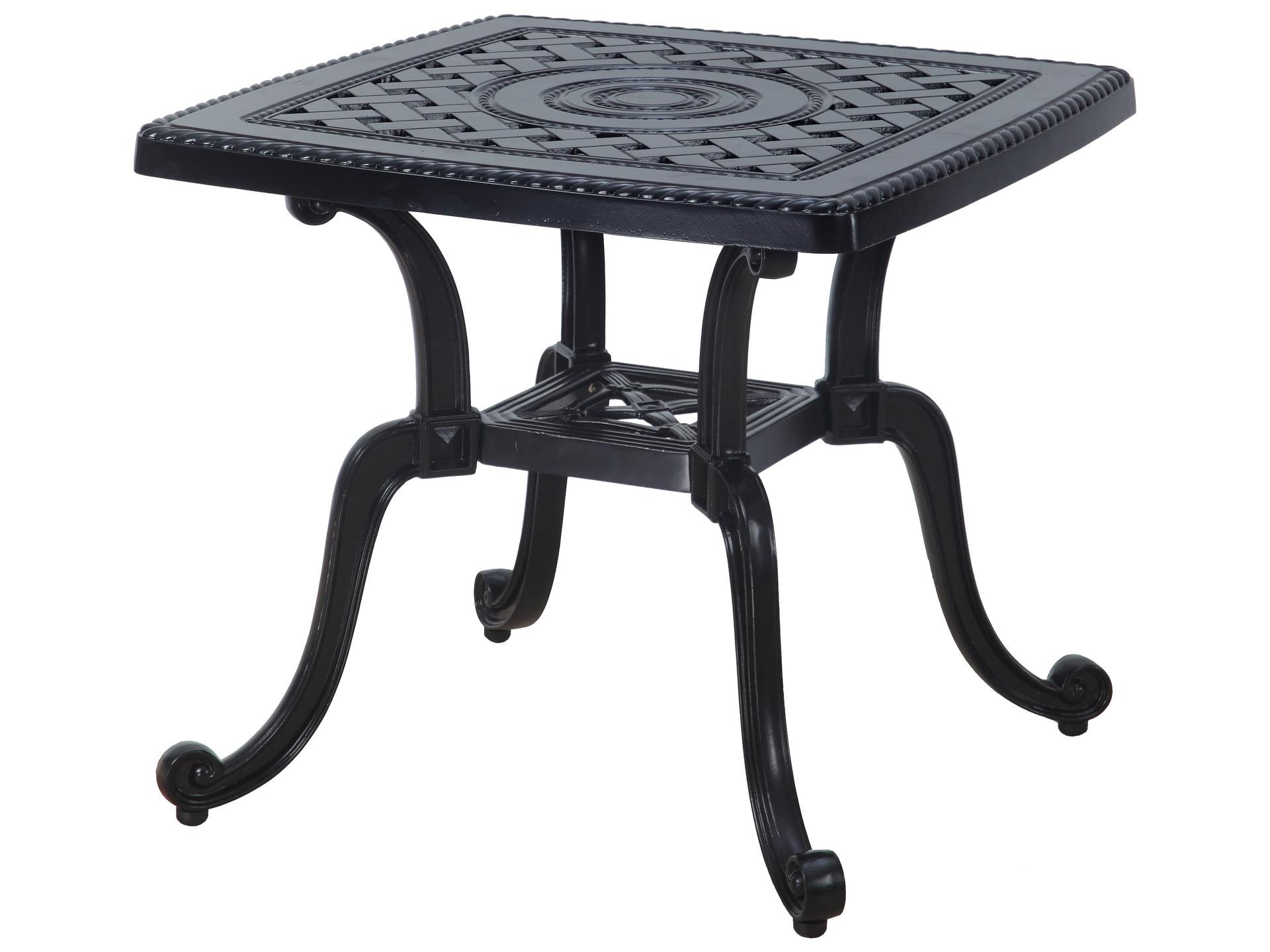 Grand Terrace Square Outdoor End Table in Desert Bronze Cast Aluminum