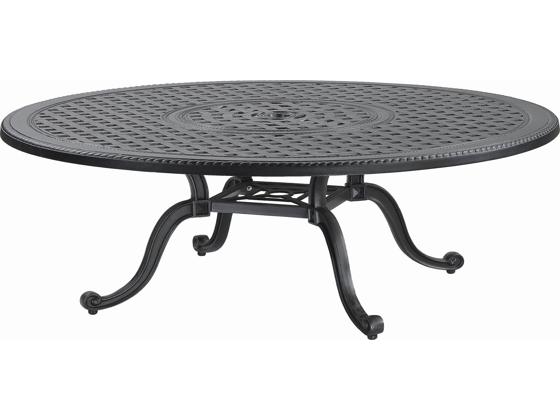 Grand Terrace 54-Inch Round Outdoor Chat Table in Cast Aluminum