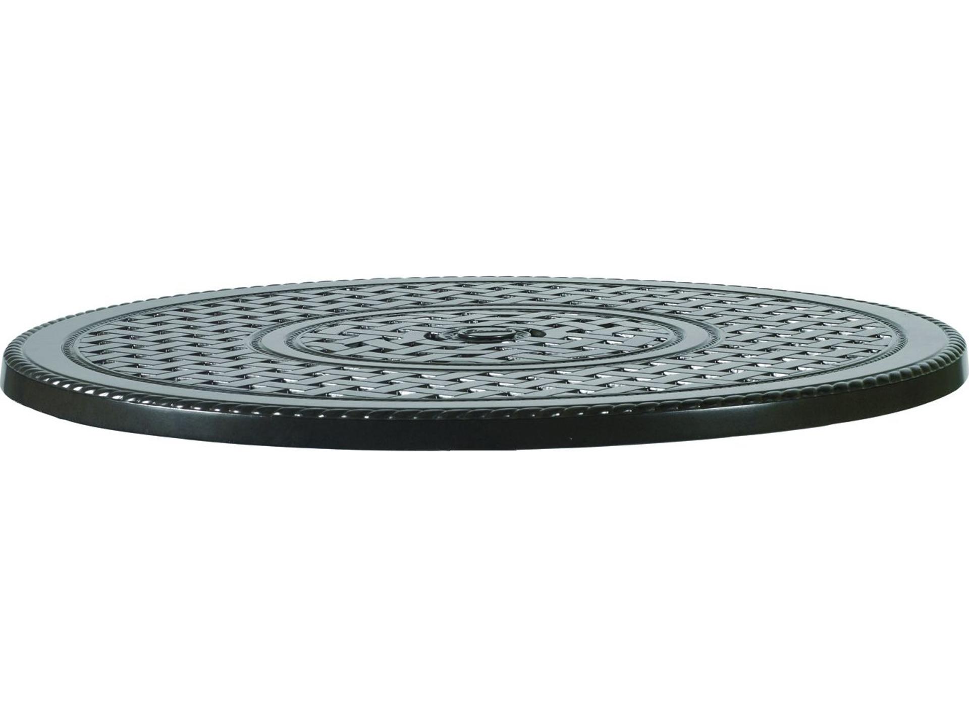 Grand Terrace 36-Inch Round Cast Aluminum Outdoor Dining Table Top Desert Bronze