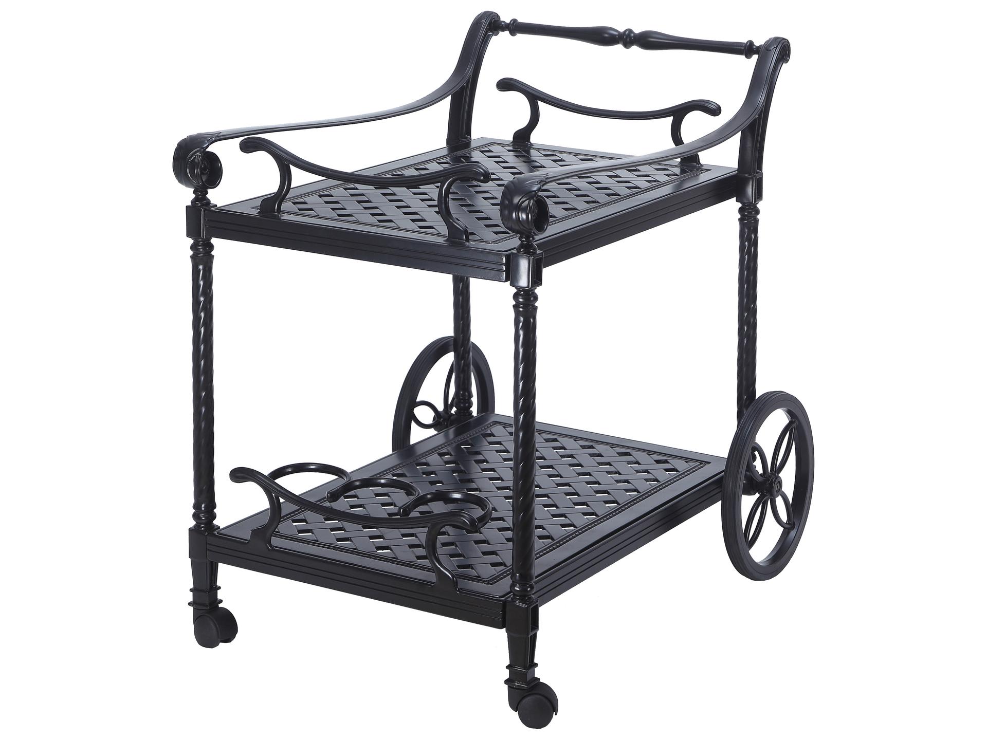 Grand Terrace Cast Aluminum Outdoor Serving Cart with Welded Construction