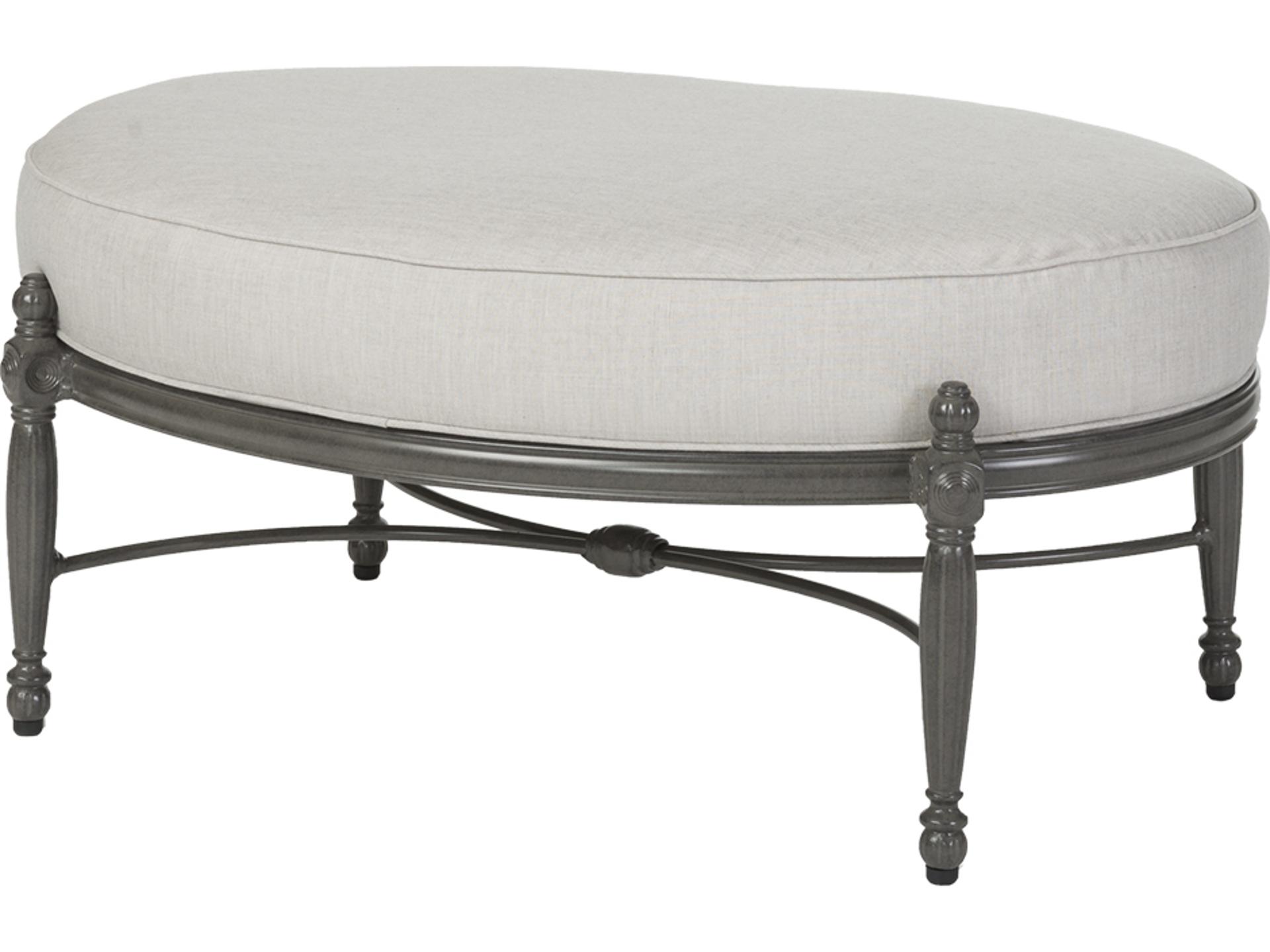 Bel Air Oval Outdoor Ottoman in Cast Aluminum