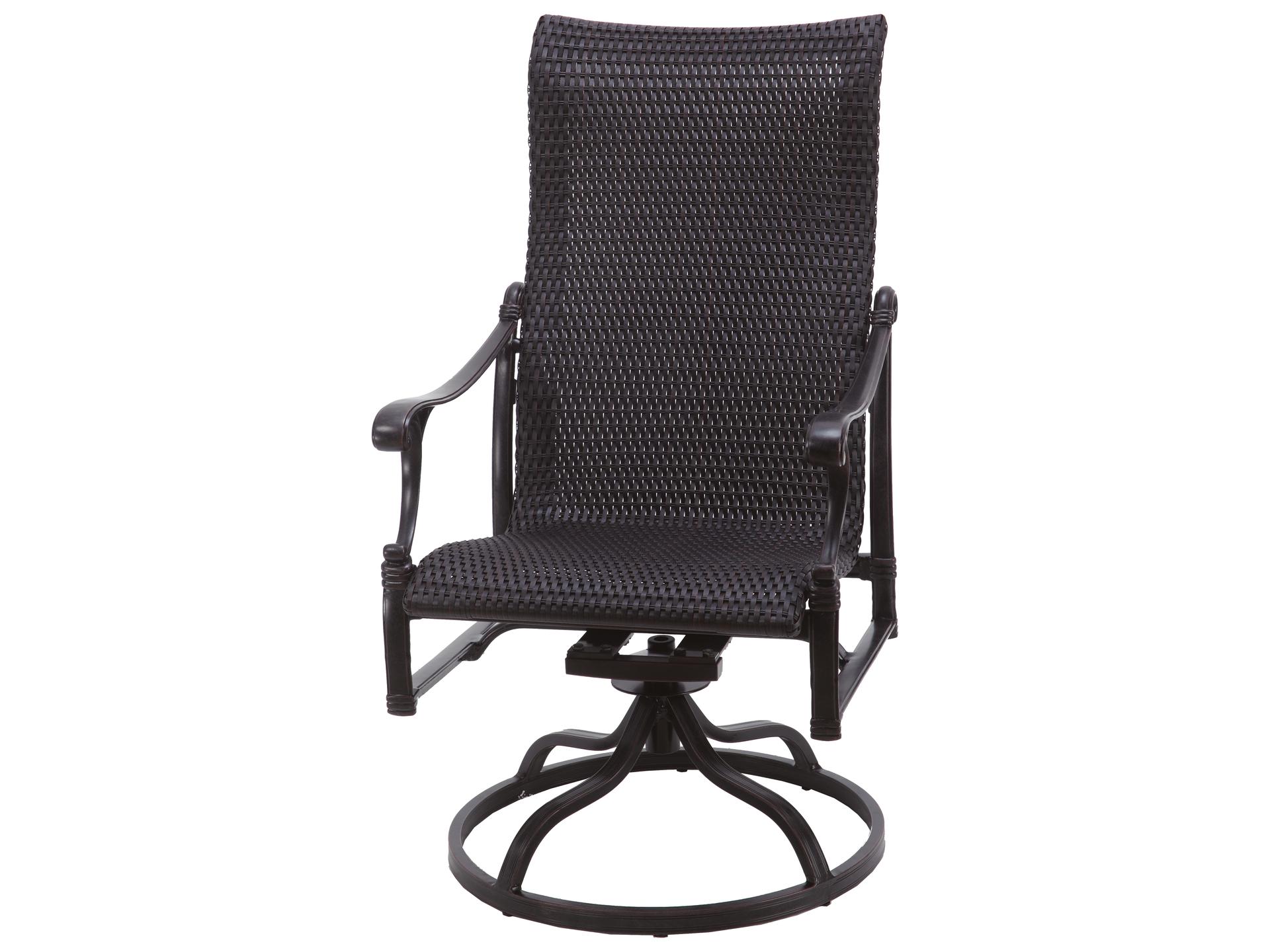 Michigan Woven High Back Swivel Rocker Outdoor Dining Armchair